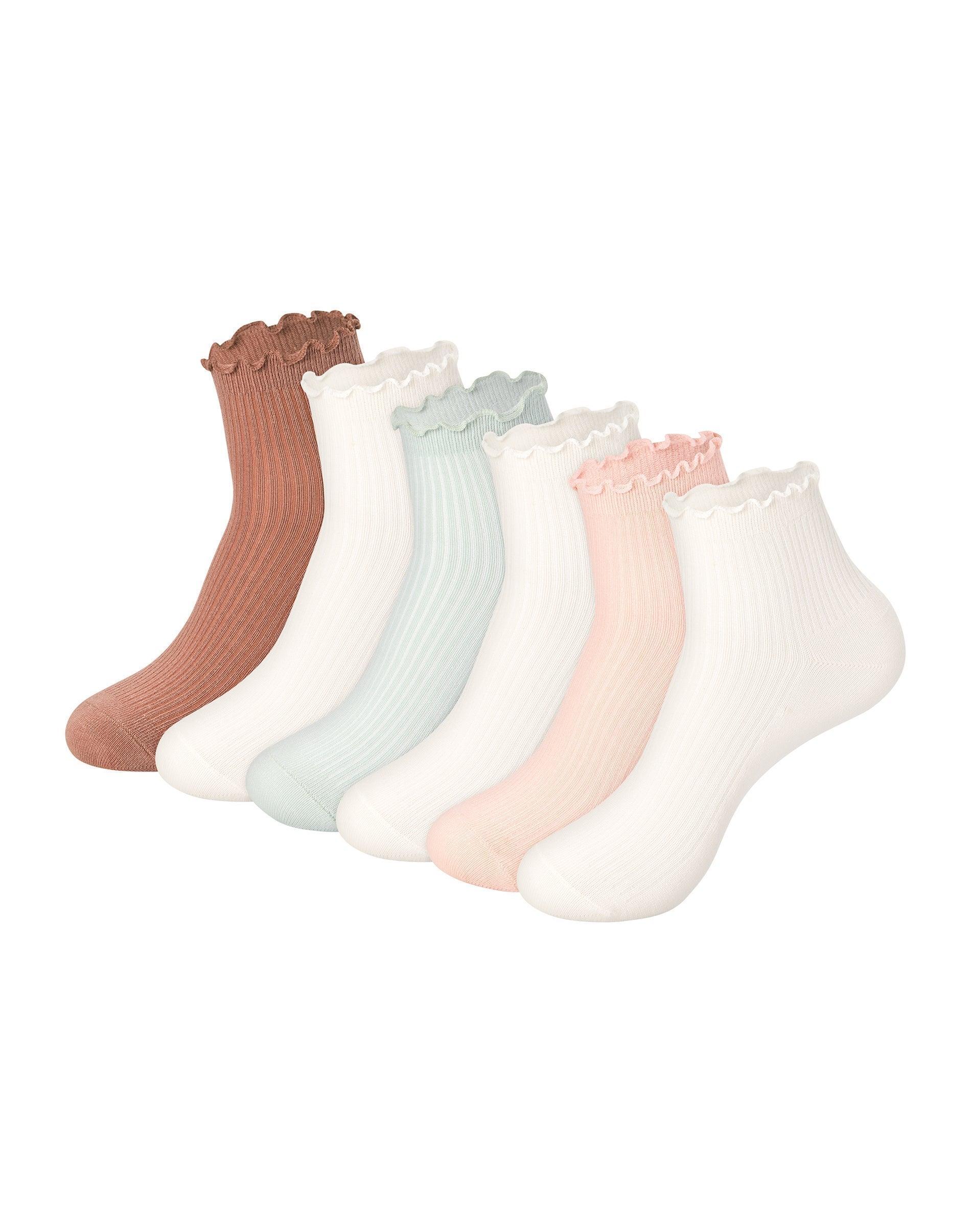 hanes originals women's supersoft ankle socks, 6-pairs cream