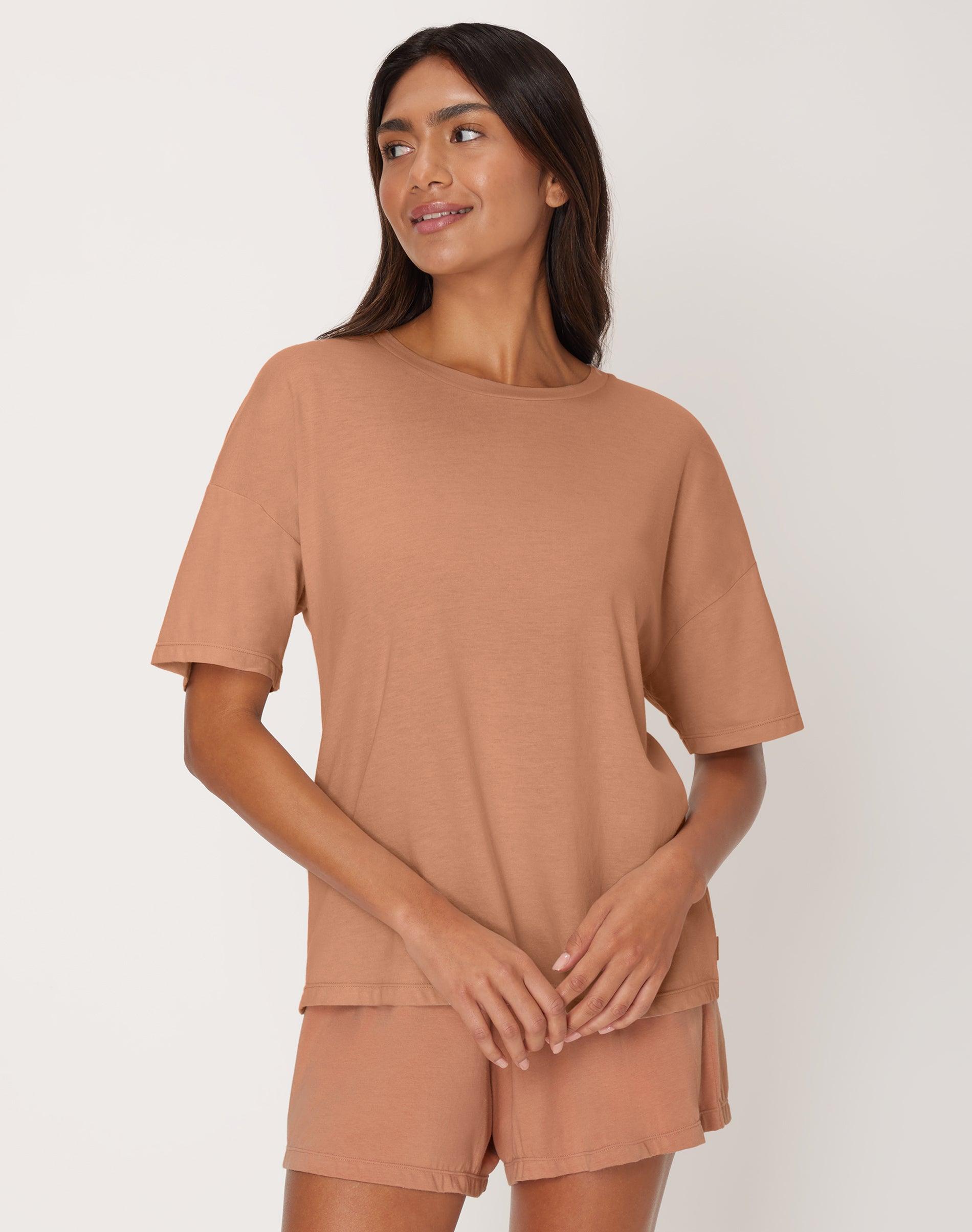 hanes originals women's supersoft comfywear boxy t-shirt dusty