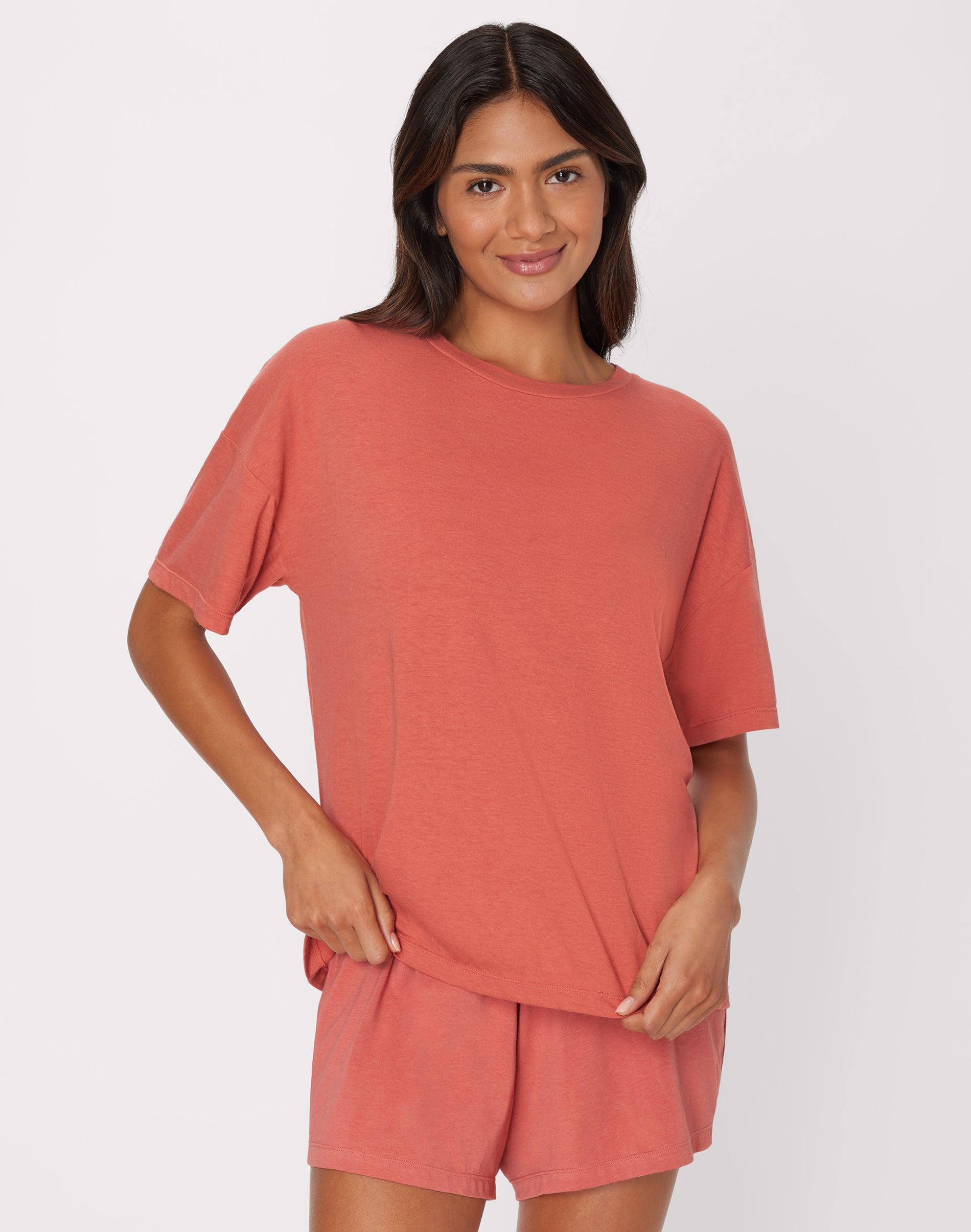 hanes originals women's supersoft comfywear boxy t-shirt natural cedar xs