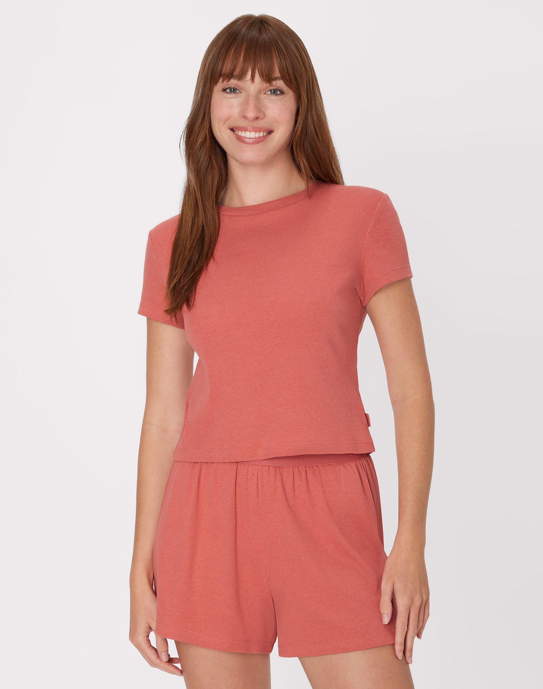 hanes originals women's supersoft comfywear rib baby doll tee natural cedar xs