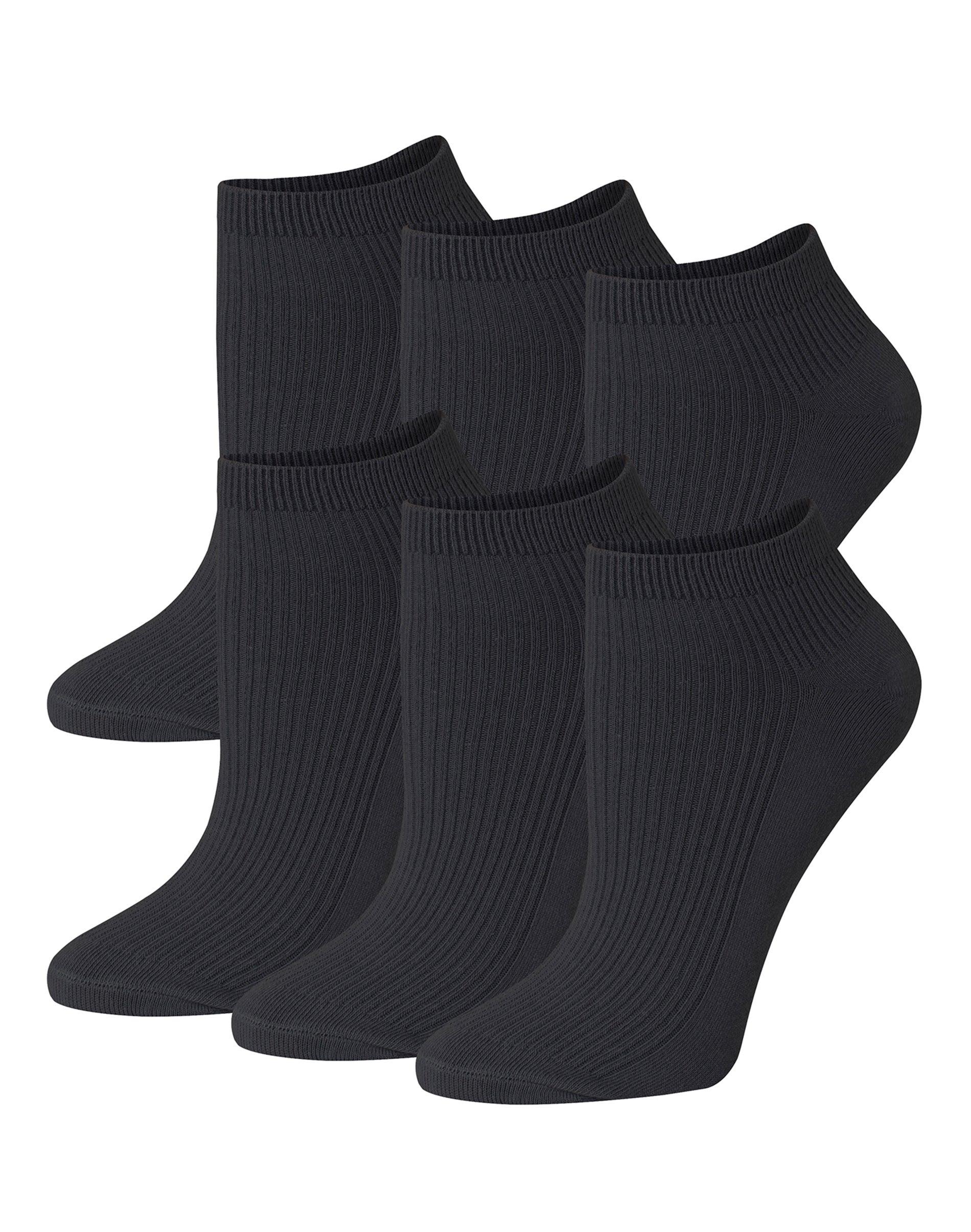 hanes originals women's supersoft no show socks, 6-pairs black 5-9