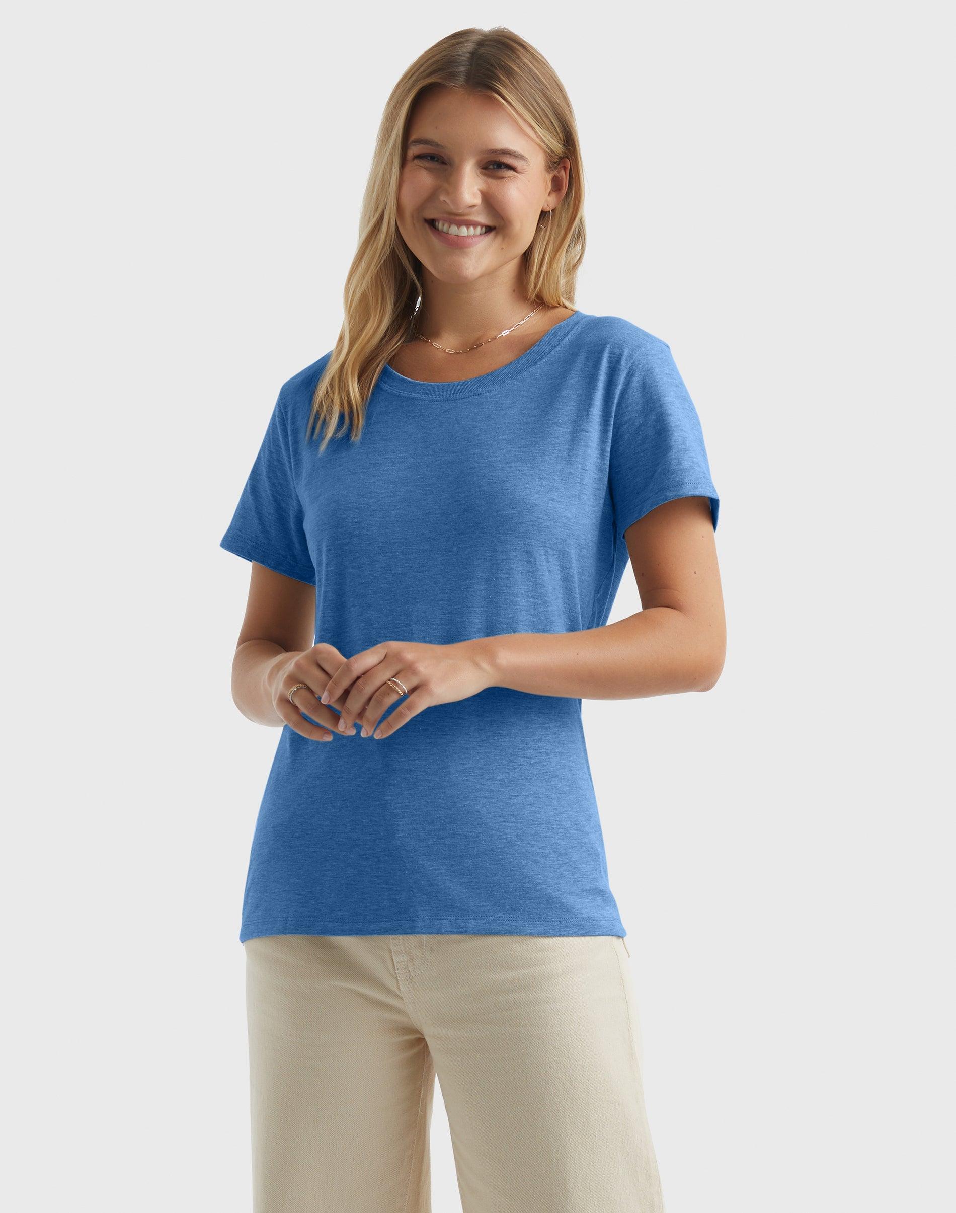 hanes perfect-t women's cotton crewneck t-shirt carolina