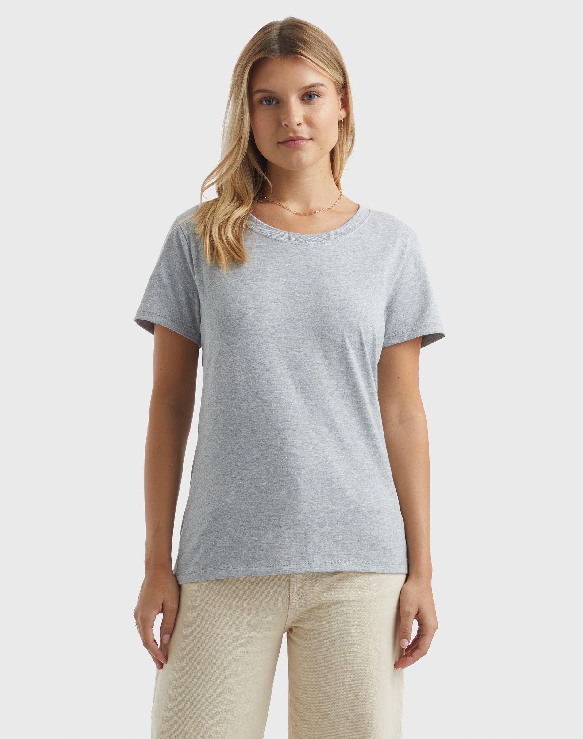 hanes perfect-t women's cotton crewneck t-shirt light