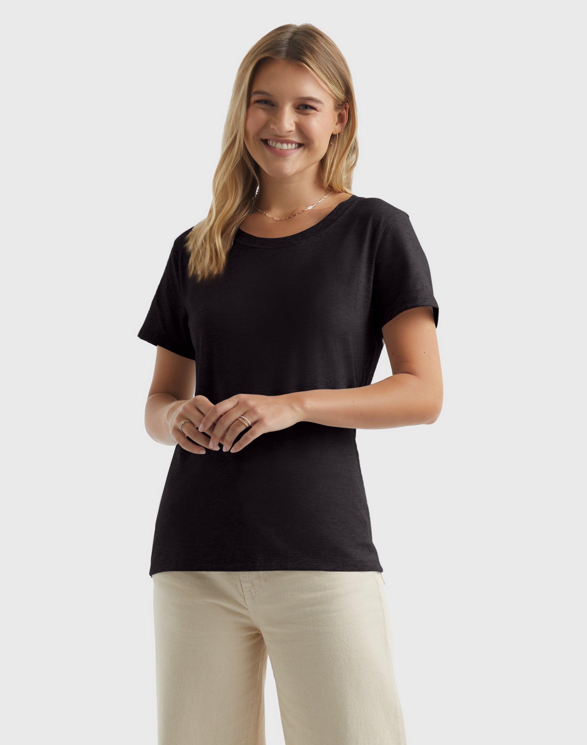 hanes perfect-t women's cotton crewneck t-shirt