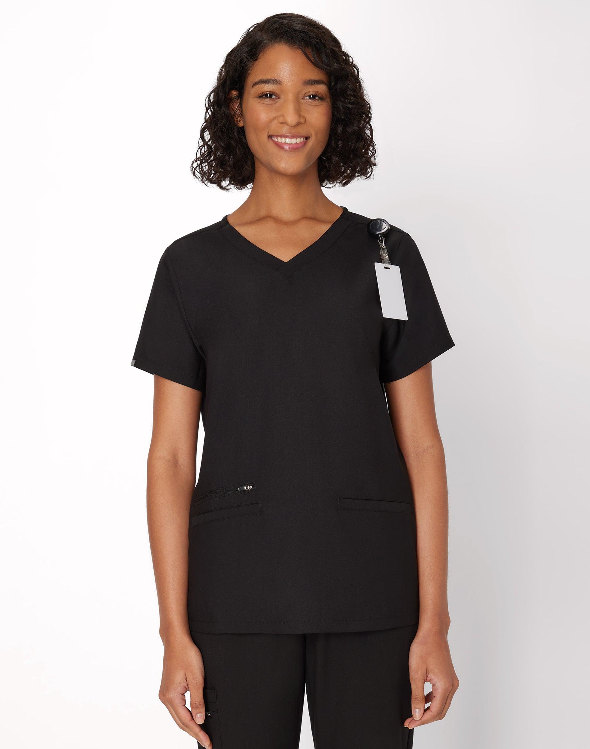 hanes premium scrubs women's 3-pocket scrub top new