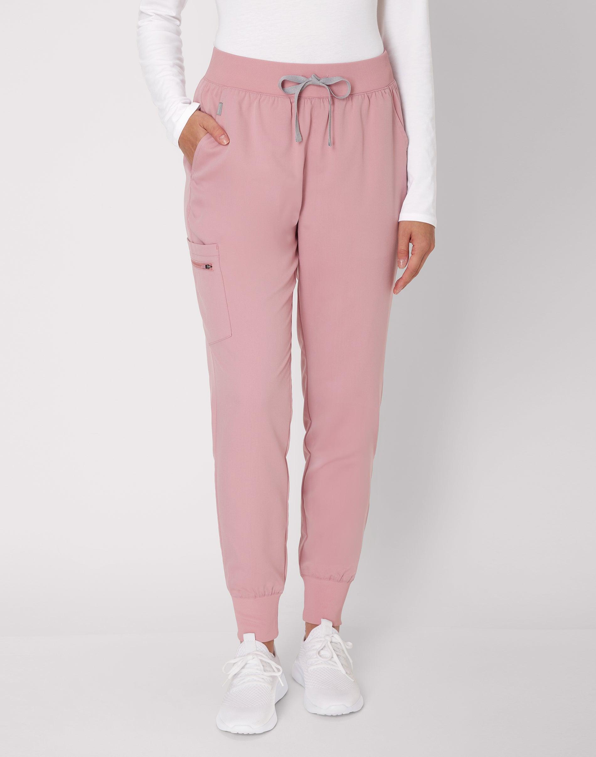 hanes premium scrubs women's scrub joggers pink