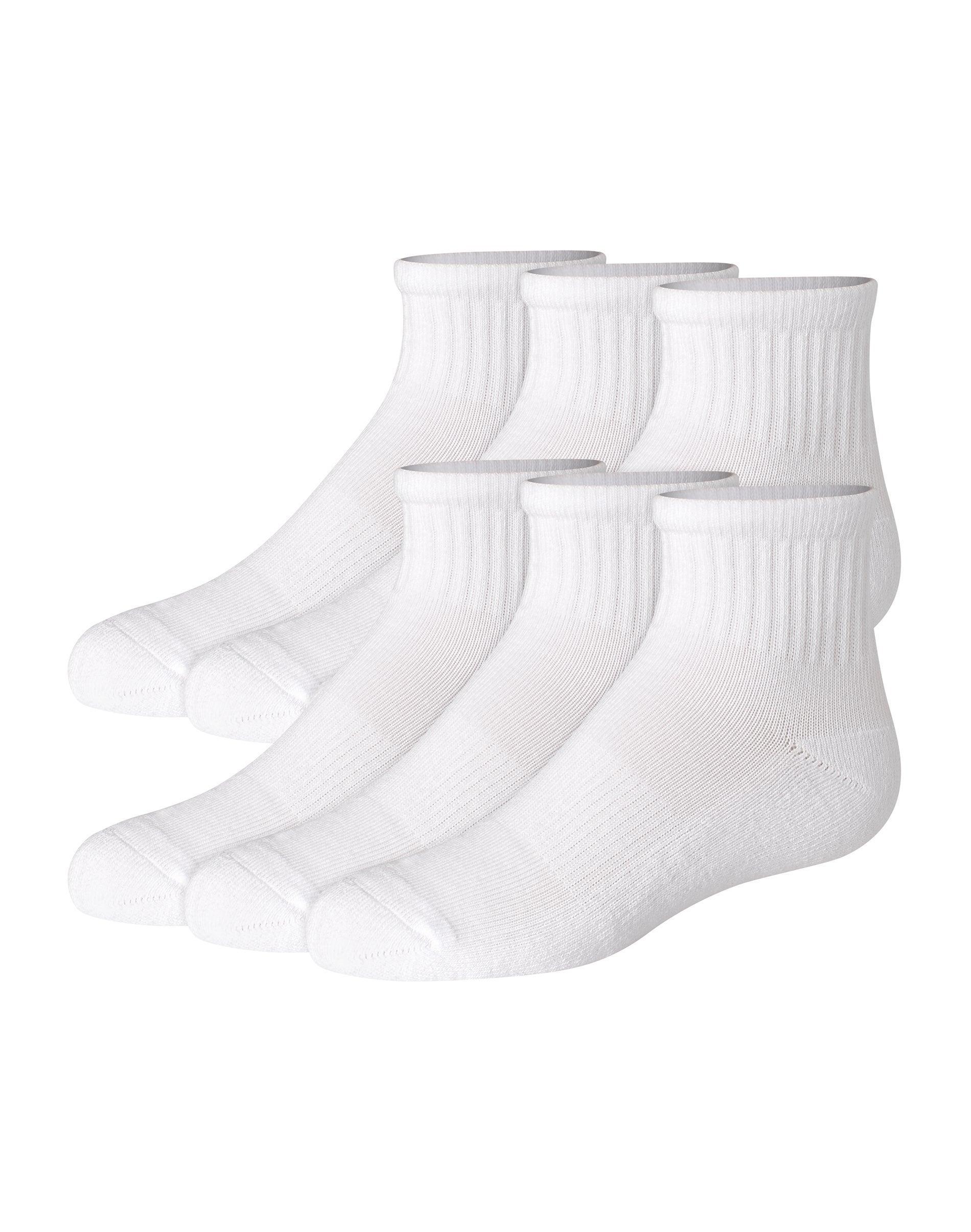 hanes pure comfort girls' organic cotton ankle socks, 6-pairs