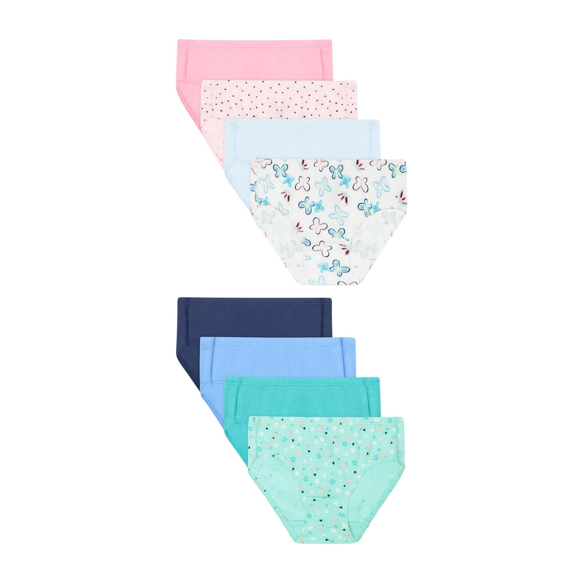 hanes pure comfort toddler girls' underwear briefs, 8-pack, organic cotton