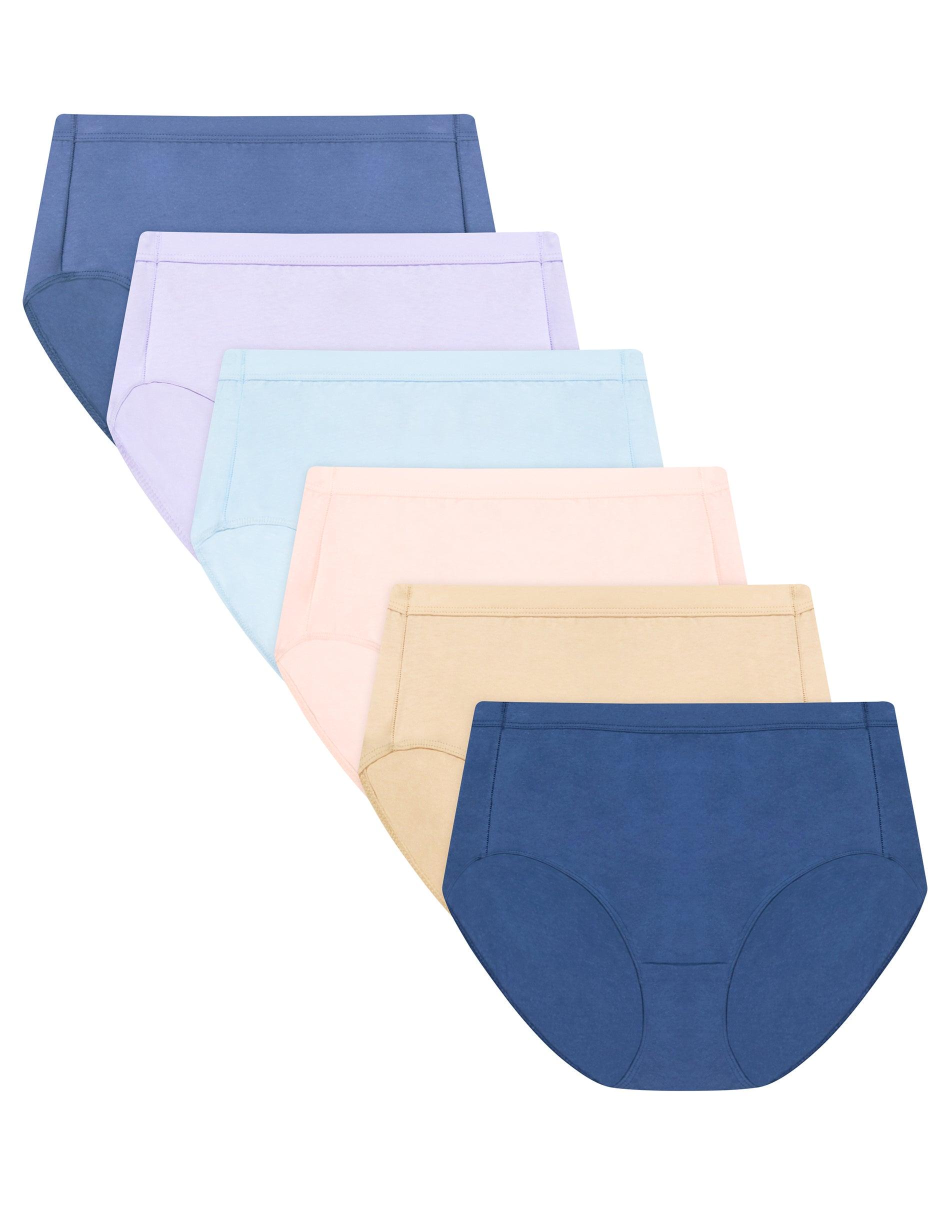 hanes pure comfort women's brief underwear, organic cotton, assorted, 6-pack 6