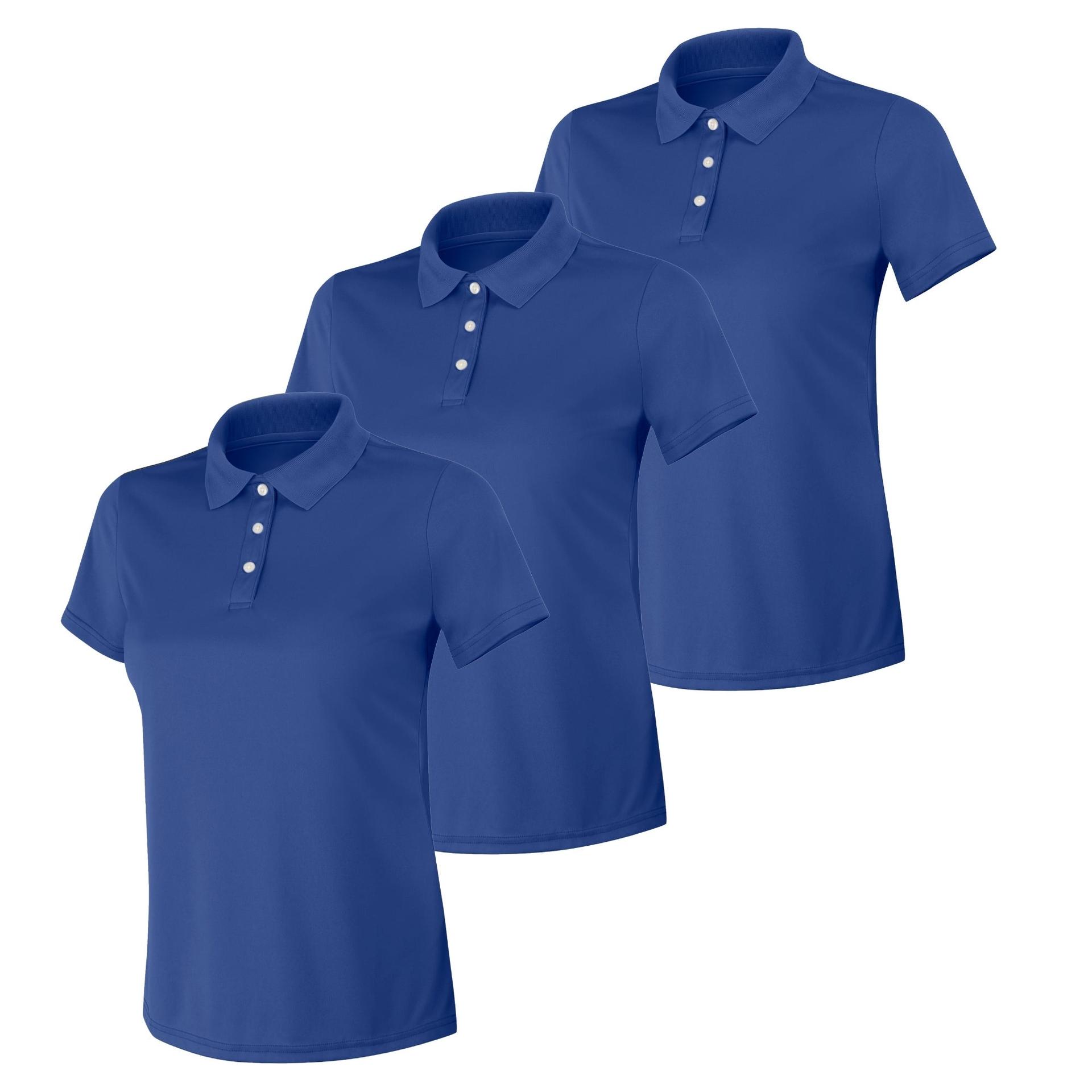 hanes sport cool dri women's performance polo shirt, 3-pack deep