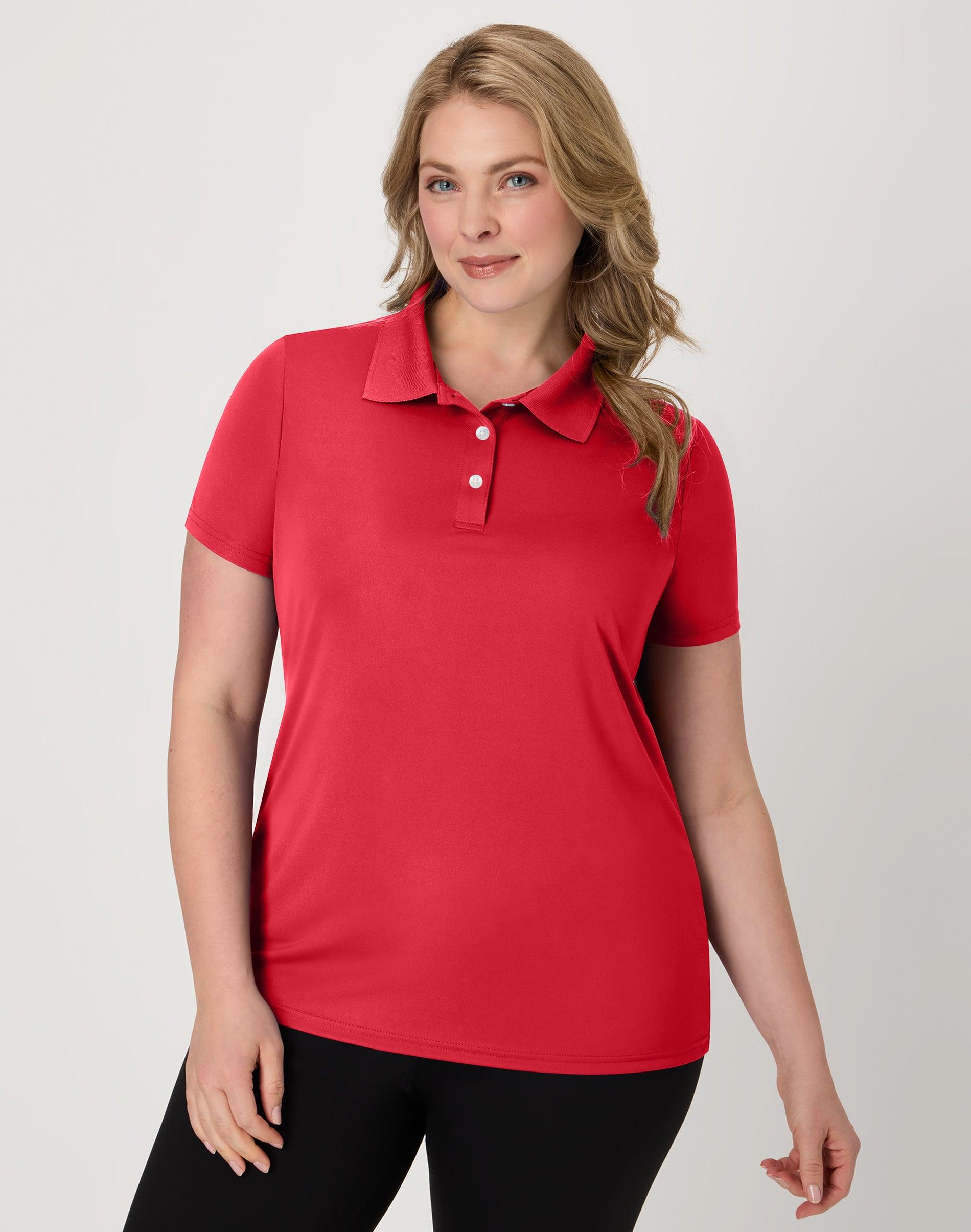 hanes sport cool dri women's performance polo shirt deep red s