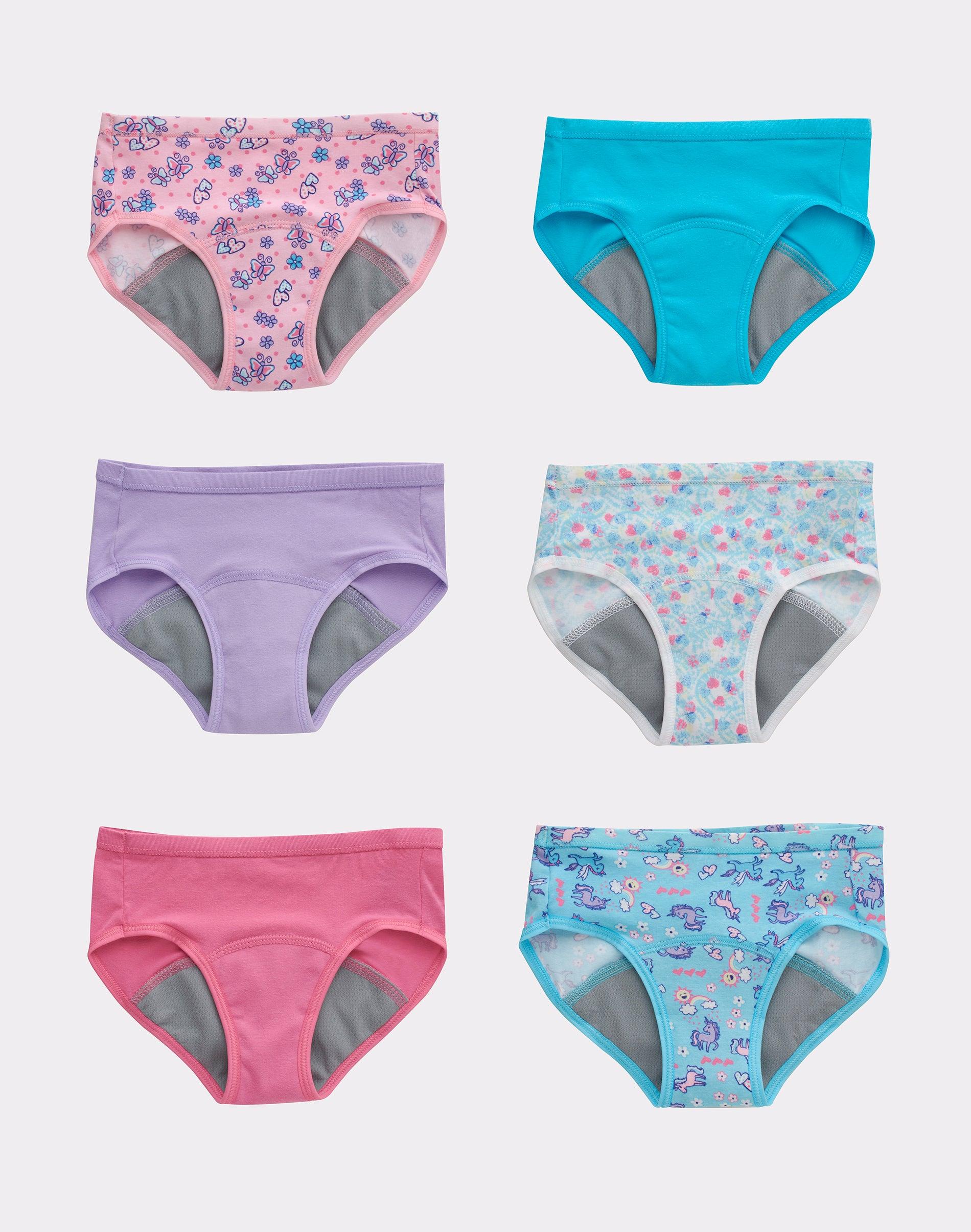 hanes toddler girls' potty trainer brief underwear, 6-pack