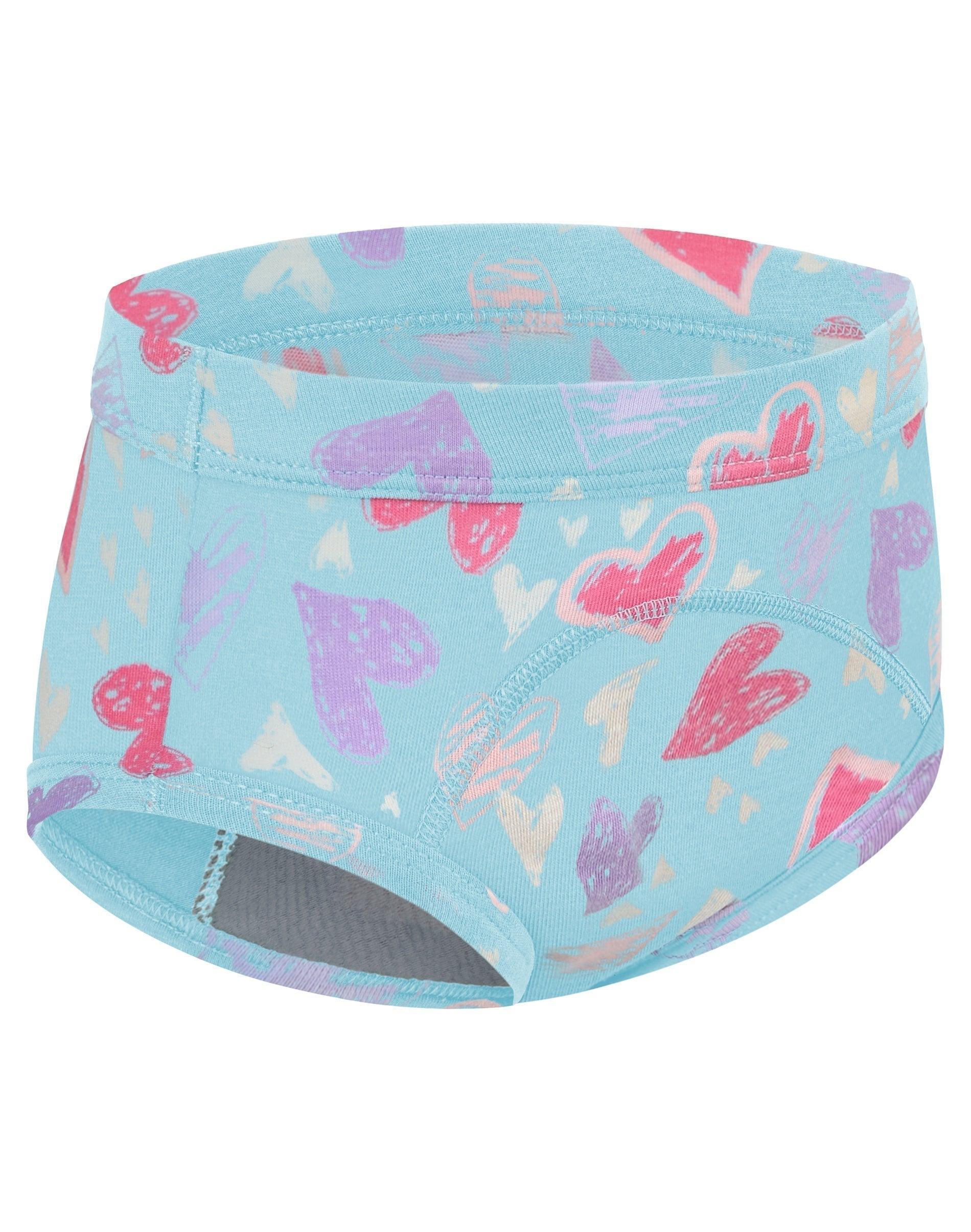 hanes toddlers' girls' heavy absorbency underwear briefs pack, 5-pack, potty training, prints