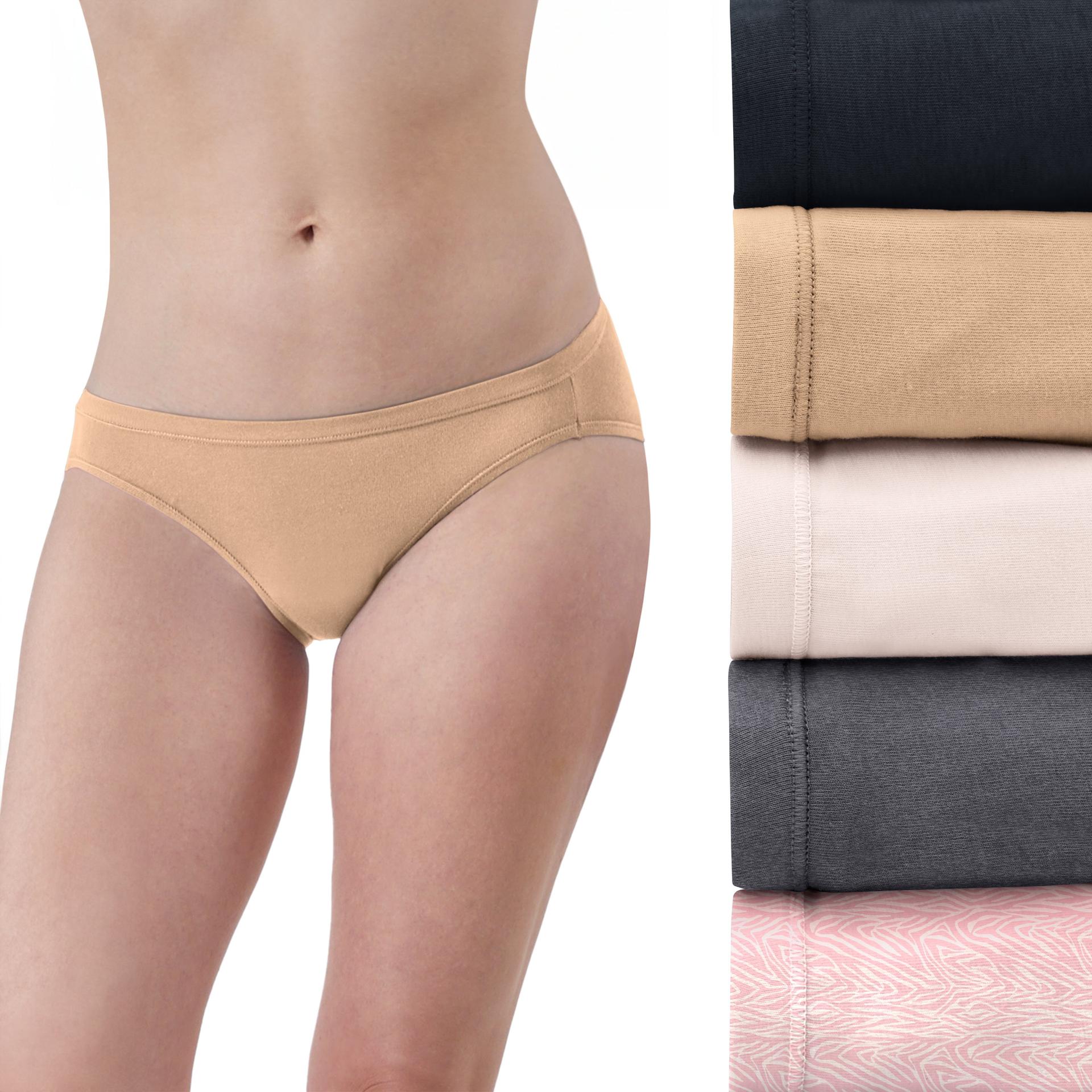 hanes ultimate comfortsoft women's bikini underwear, 5-pack black/taupe/buff/grey