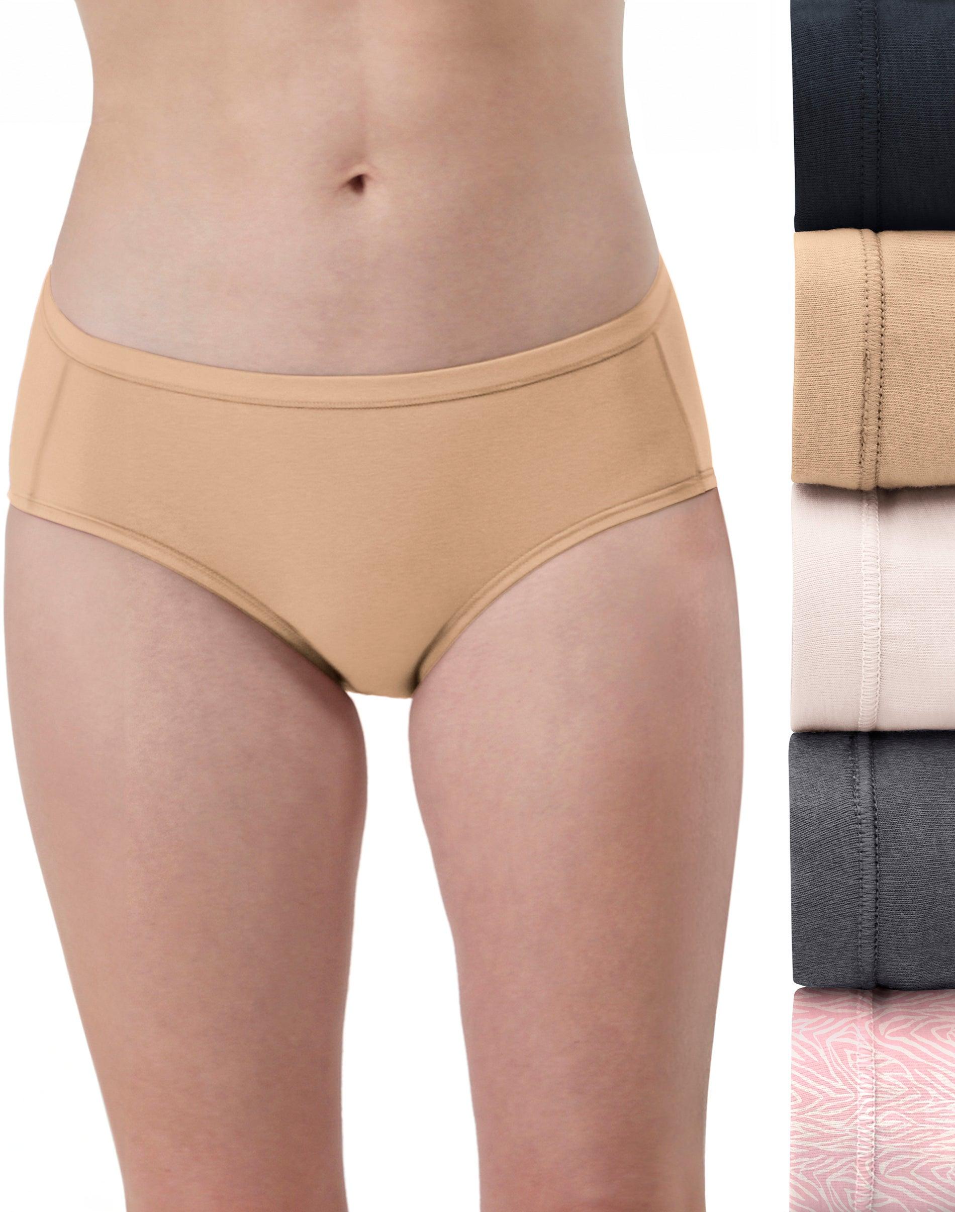hanes ultimate comfortsoft women's hipster underwear, 5-pack black/taupe/buff/grey