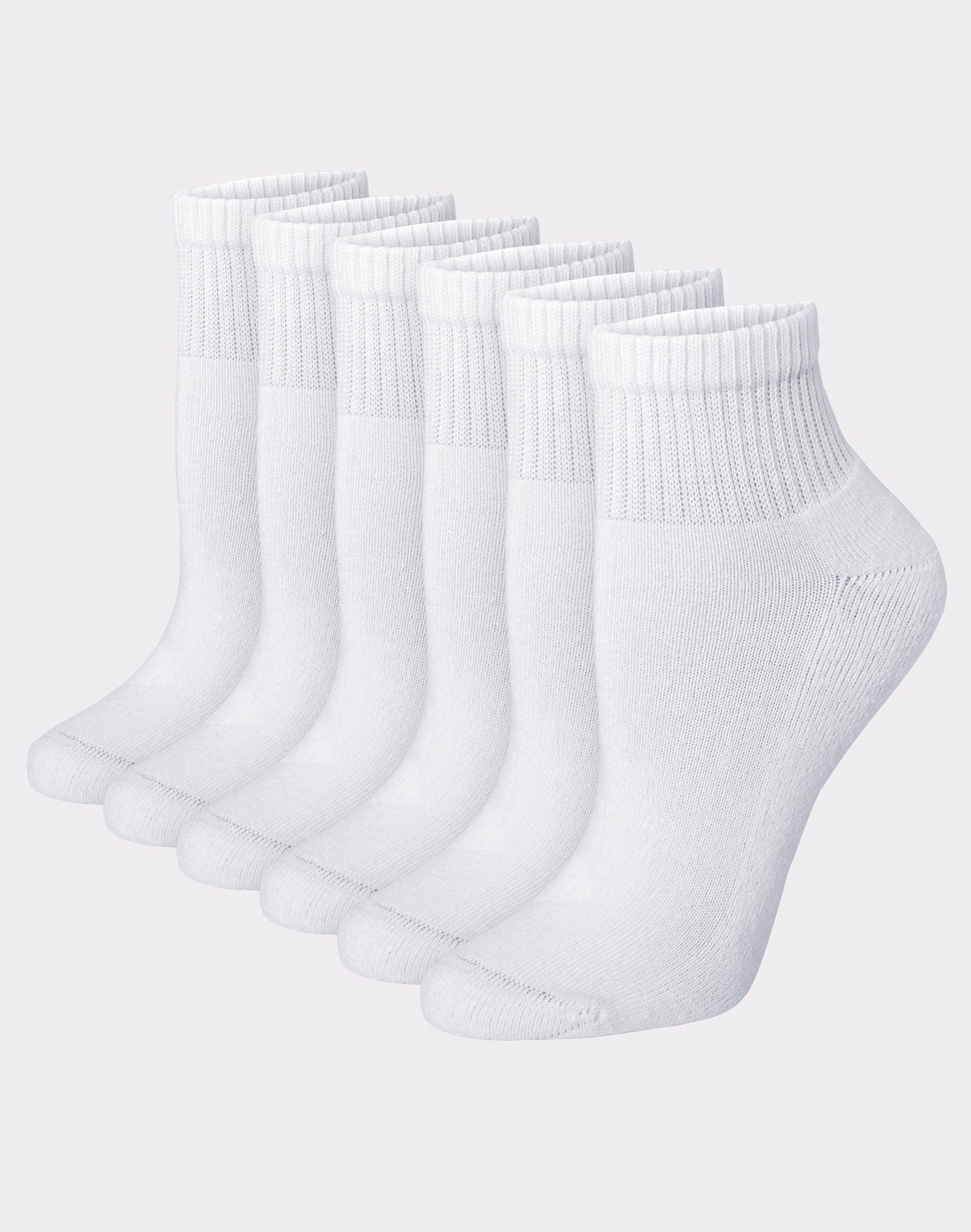 hanes ultimate women's ankle socks, cushioned, 6-pairs white 5-9