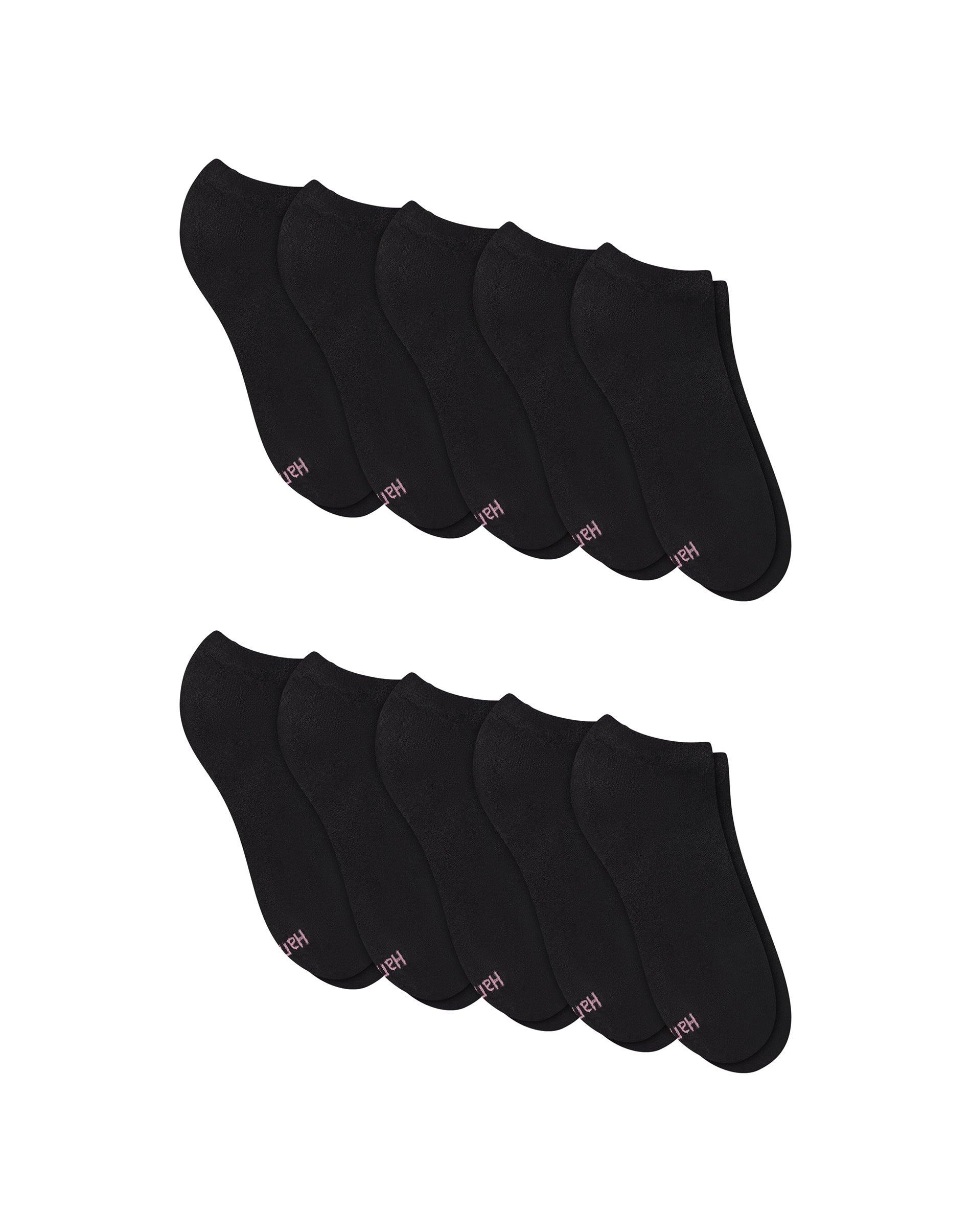 hanes women's athletic low cut socks, full sole cushion, 10-pairs