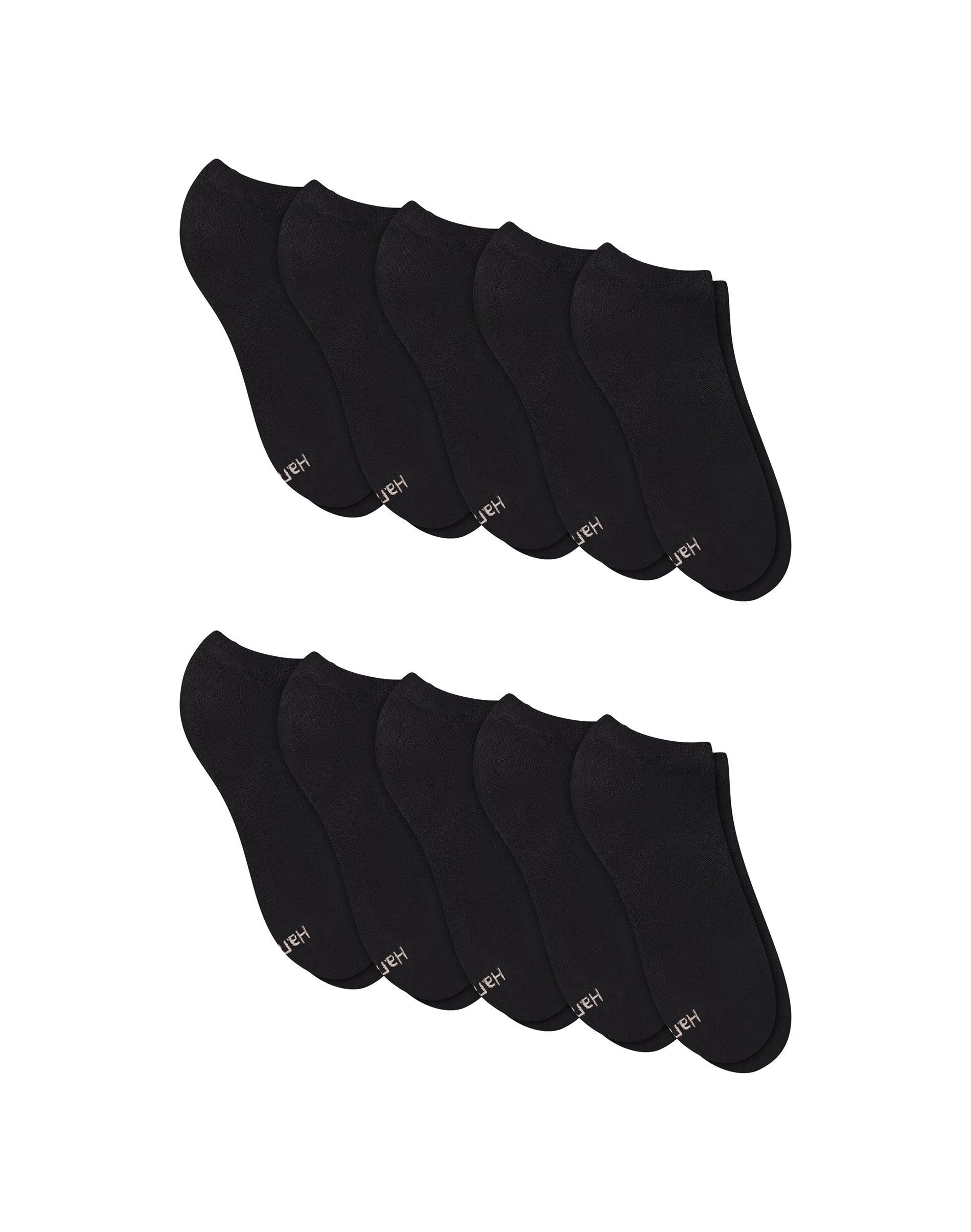 hanes women's athletic low cut socks, full sole cushion, extended sizes, 10-pairs
