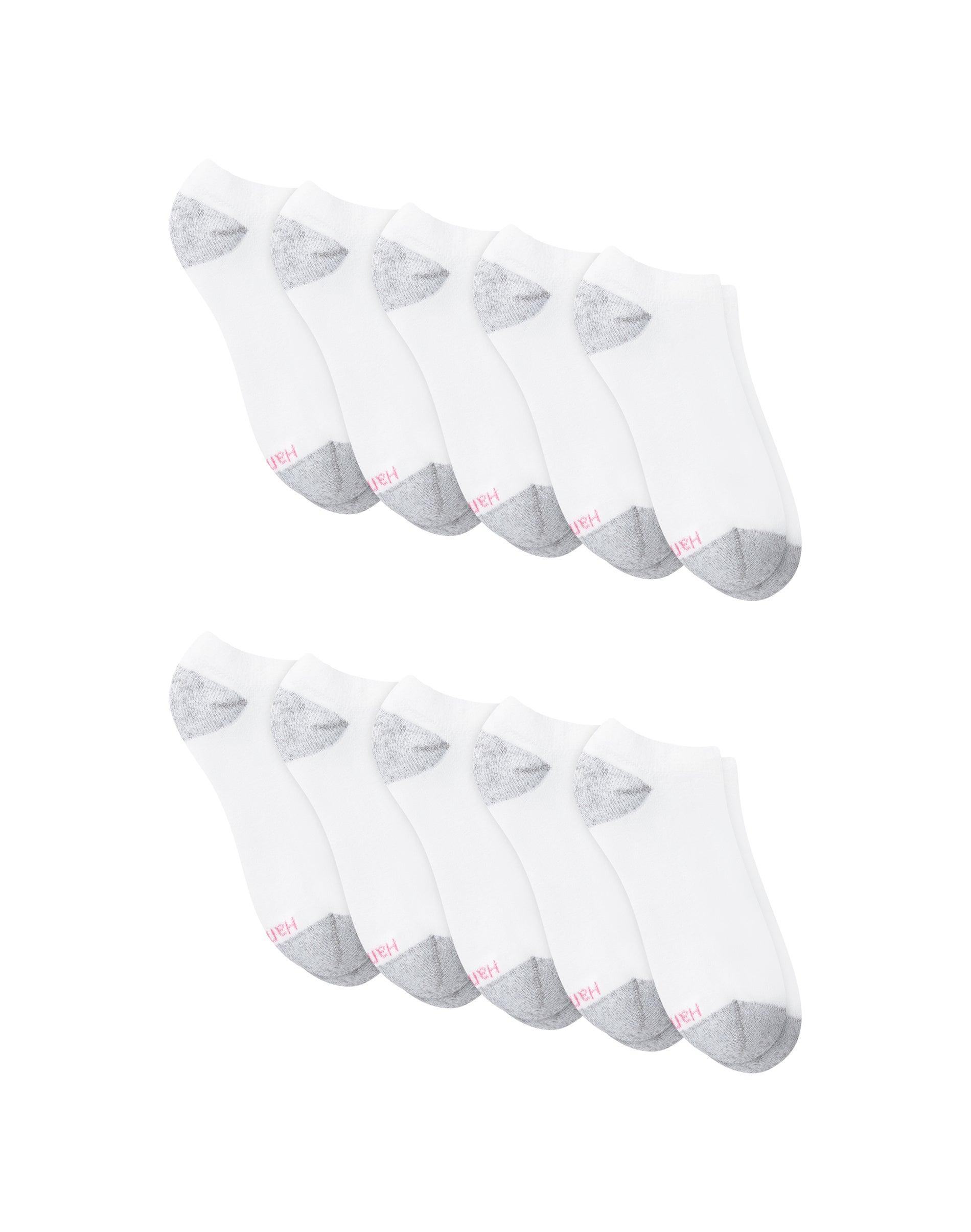 hanes women's athletic no show socks, full sole cushion, 10-pairs