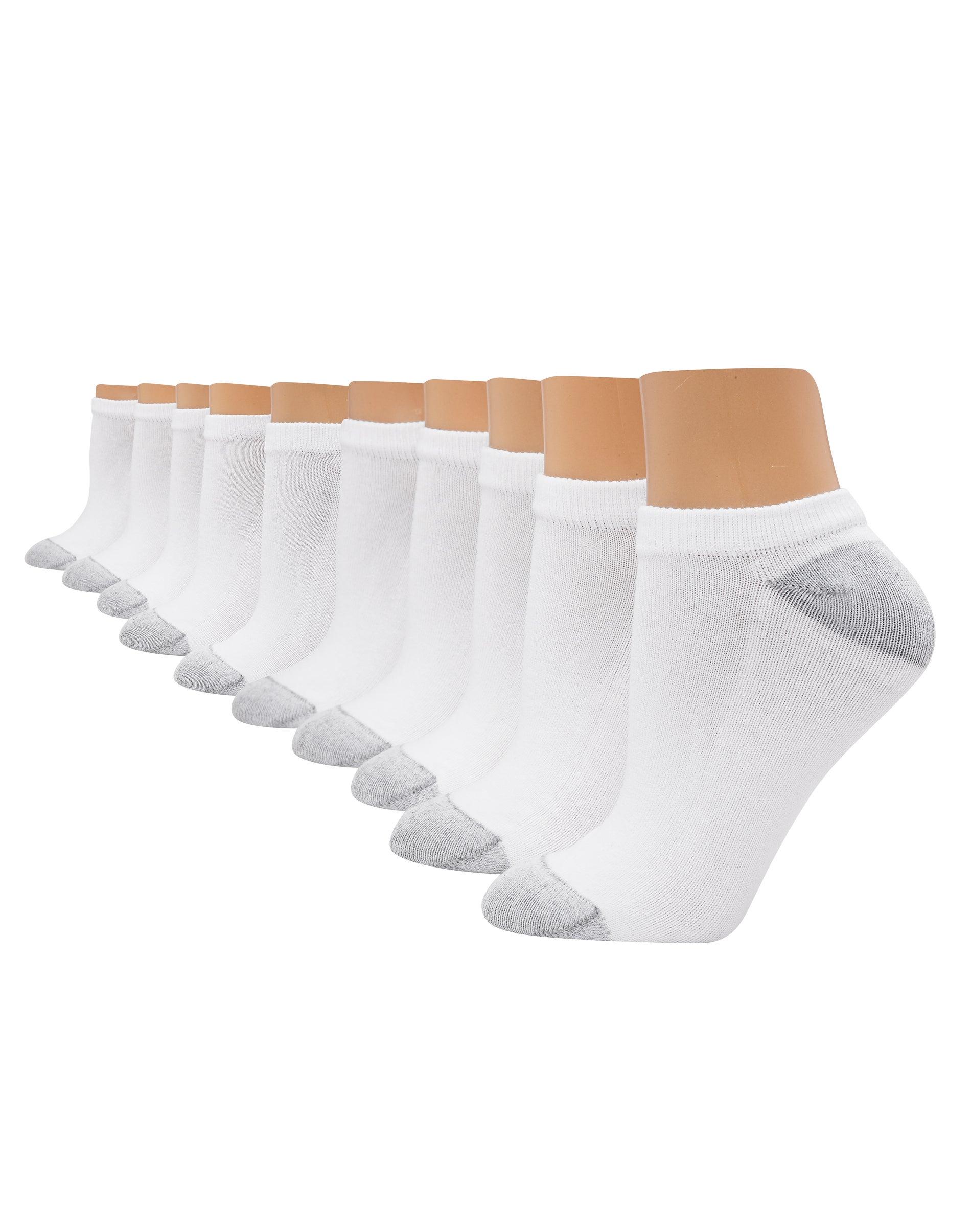 hanes women's athletic no show socks, full sole cushion, 10-pairs