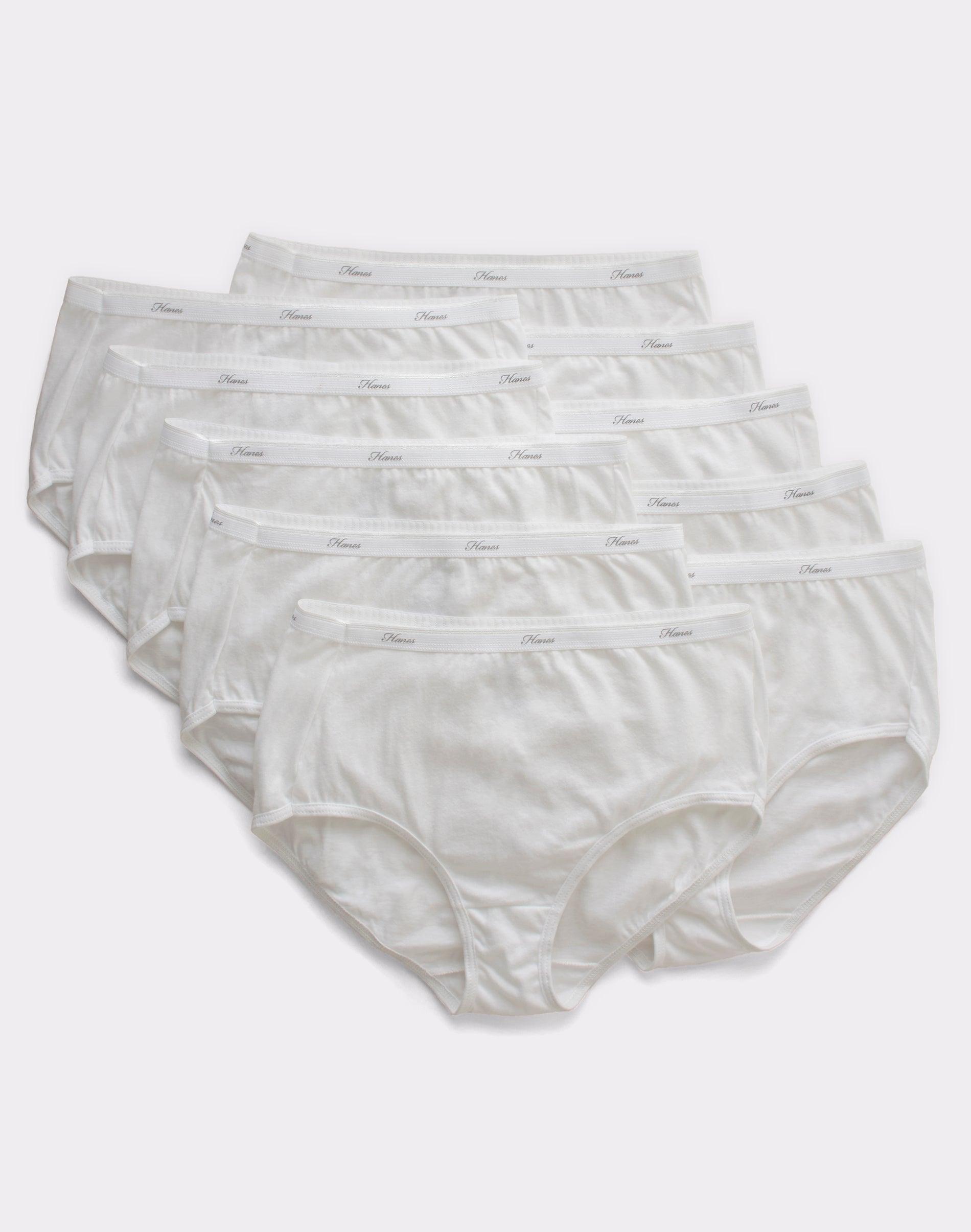 hanes women's breathable cotton brief underwear, white or assorted, 10-pack 6