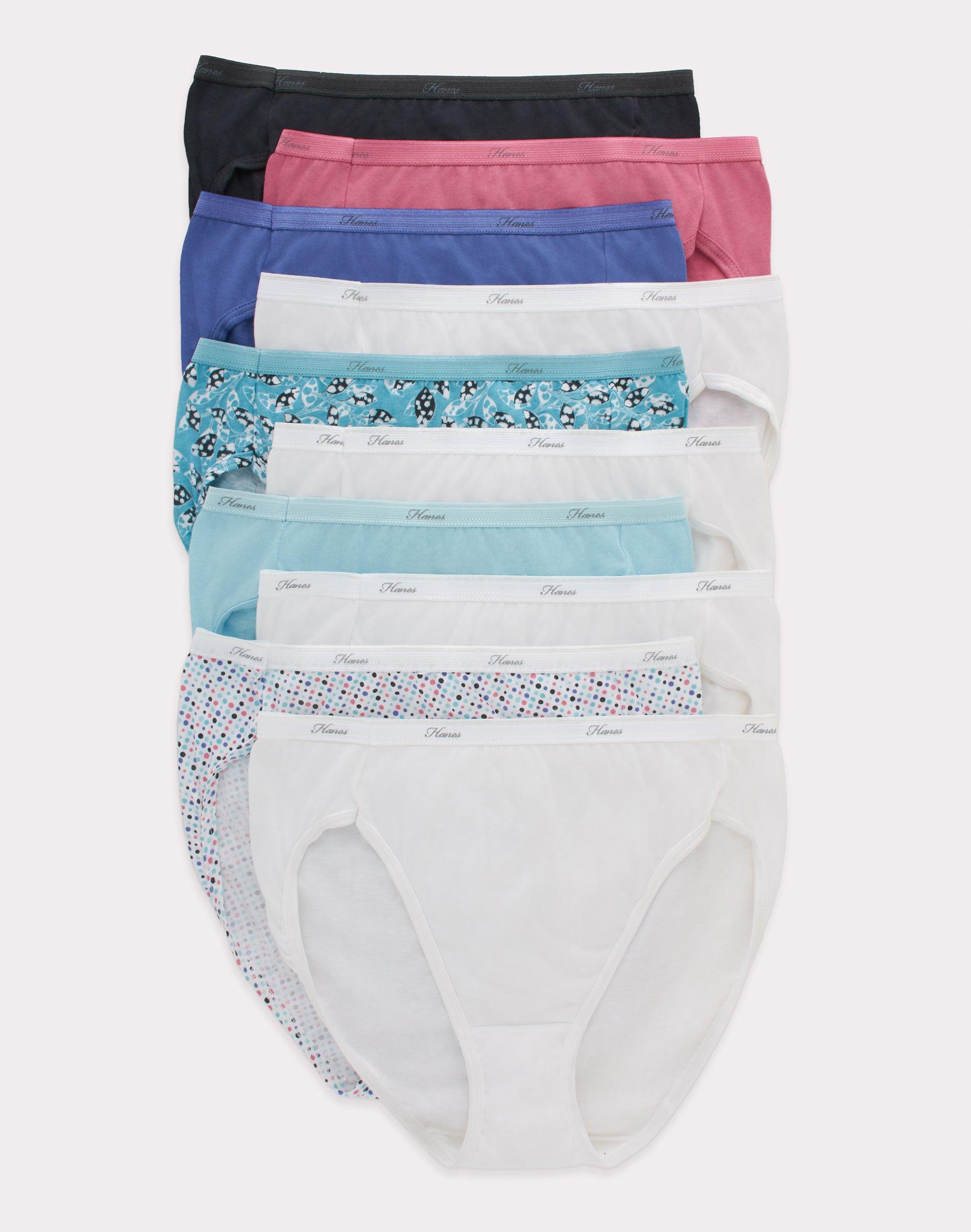 hanes women's breathable hi-cut cotton underwear, assorted, 10-pack 6