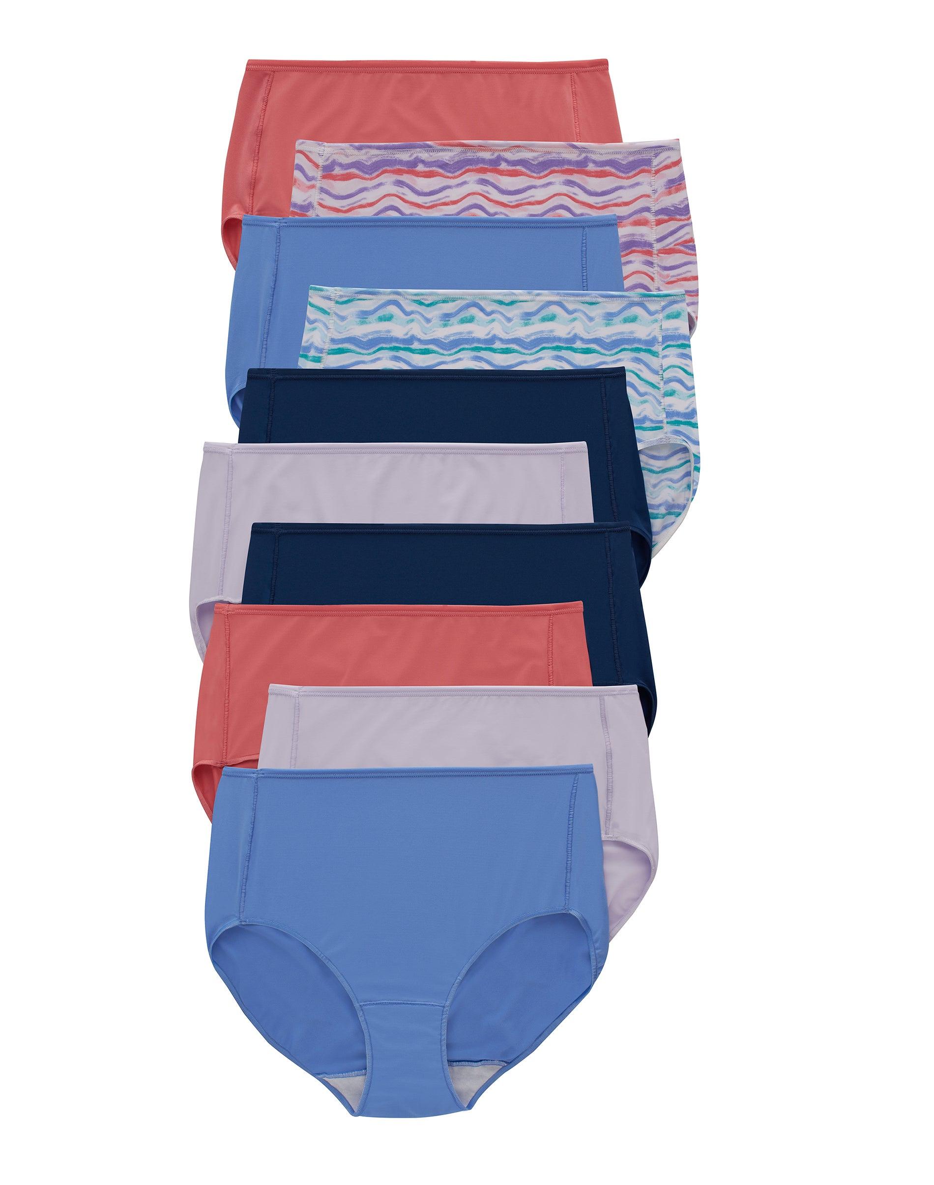 hanes women's brief underwear, moisture-wicking, 10-pack