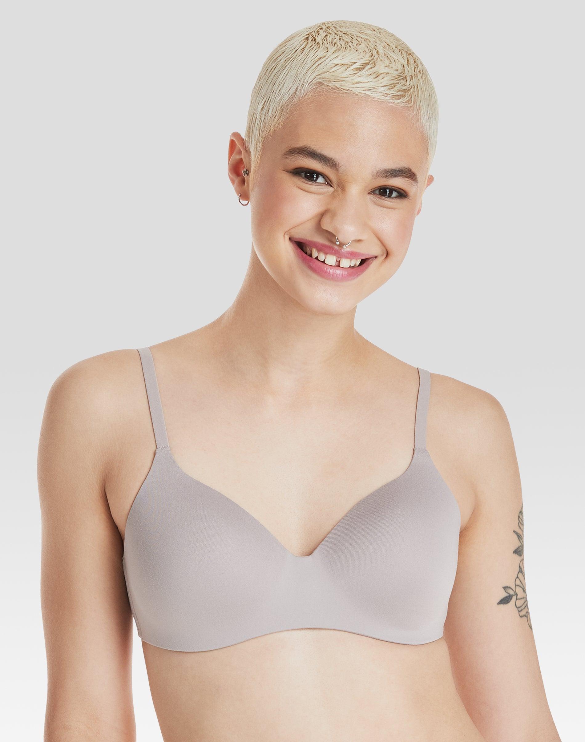 hanes women's concealing petals wireless bra with convertible straps warm