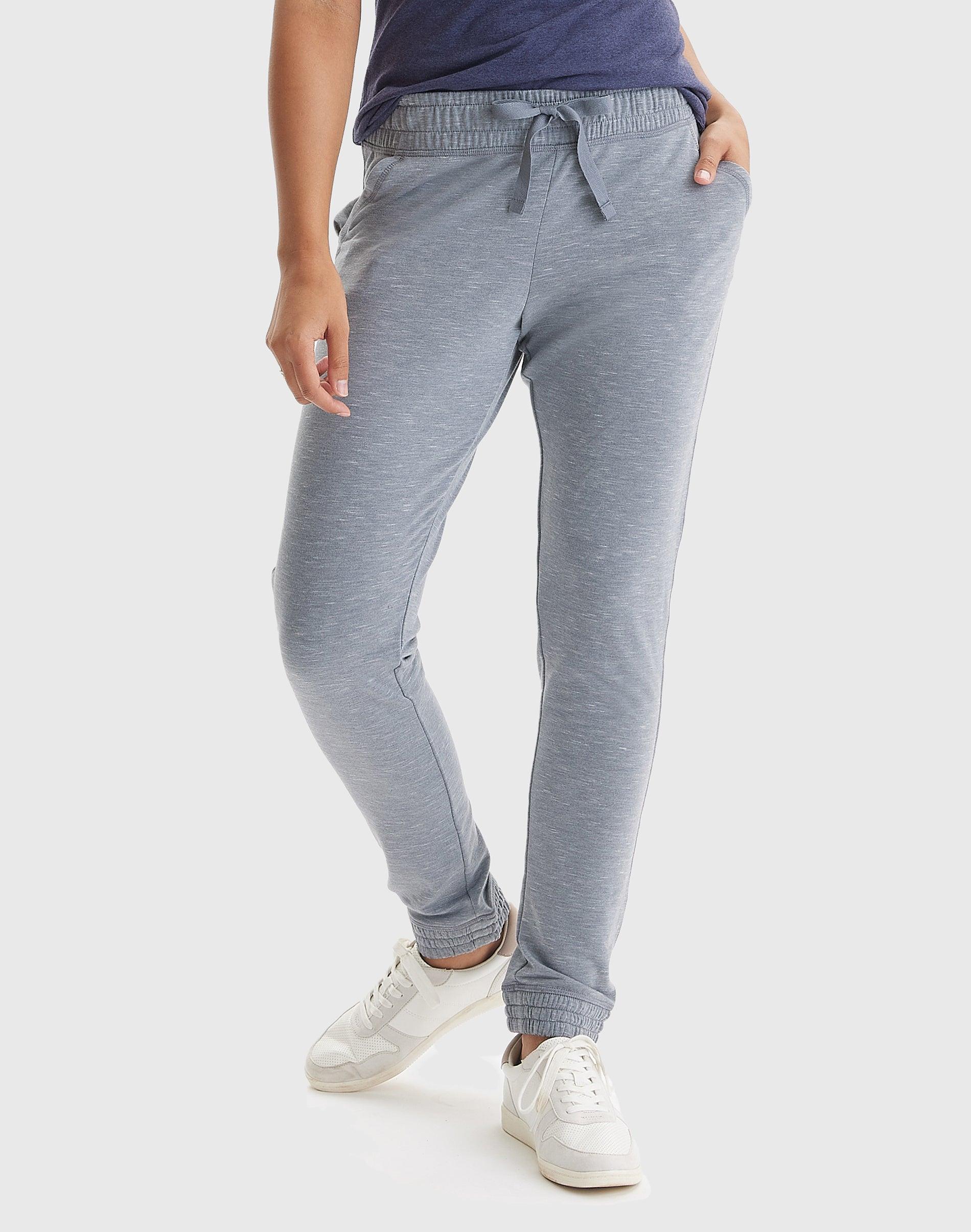hanes women's french terry joggers with pockets, 30" dada grey