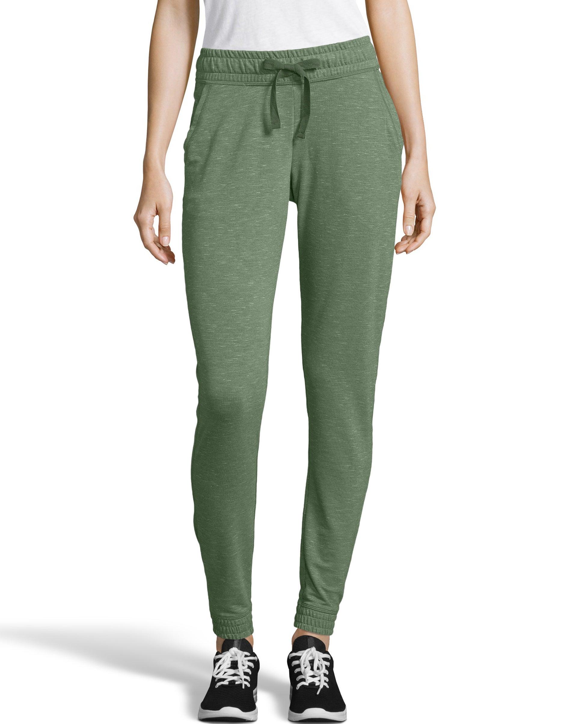 hanes women's french terry joggers with pockets, 30" nature green