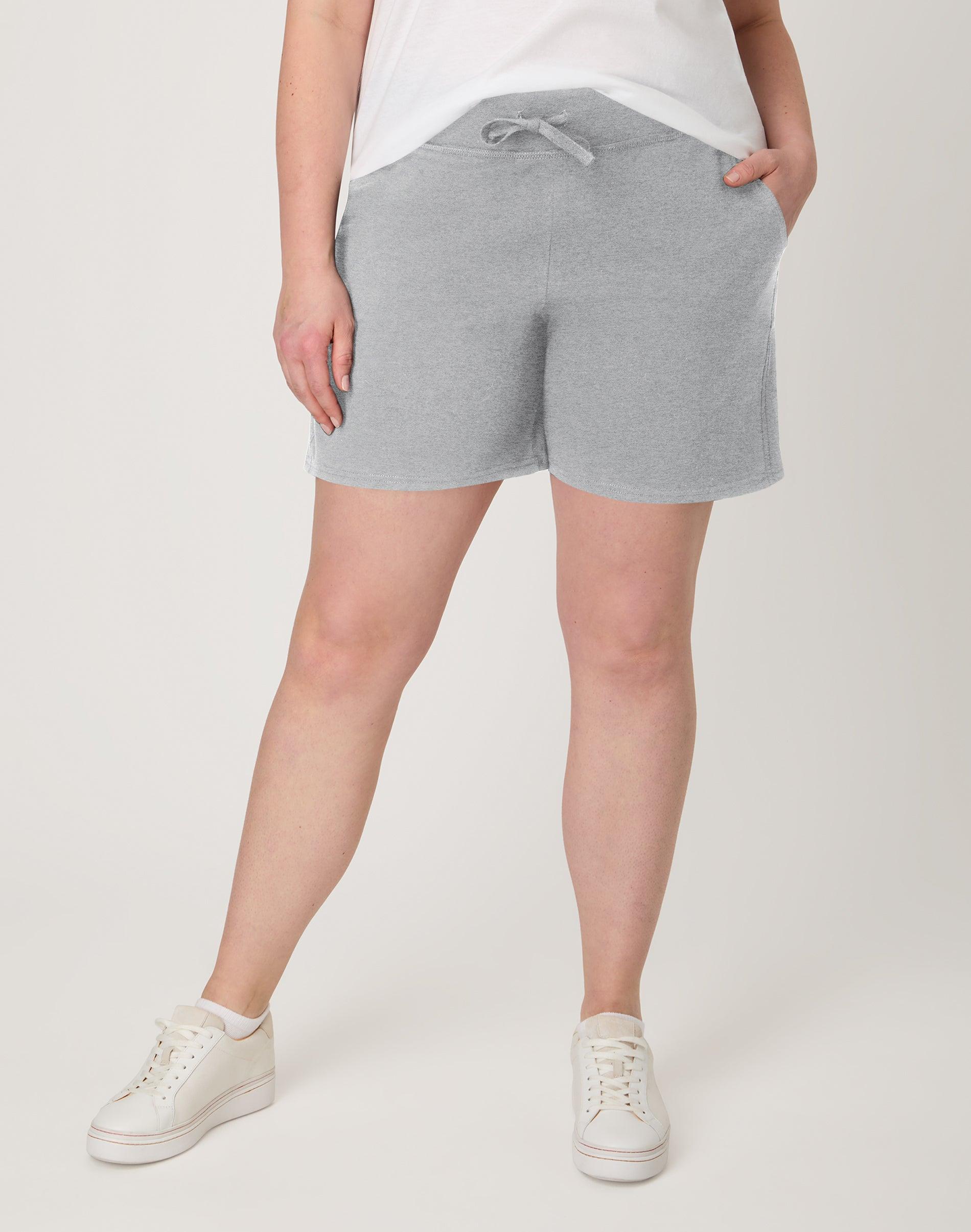 hanes women's jersey pocket shorts, 7" light