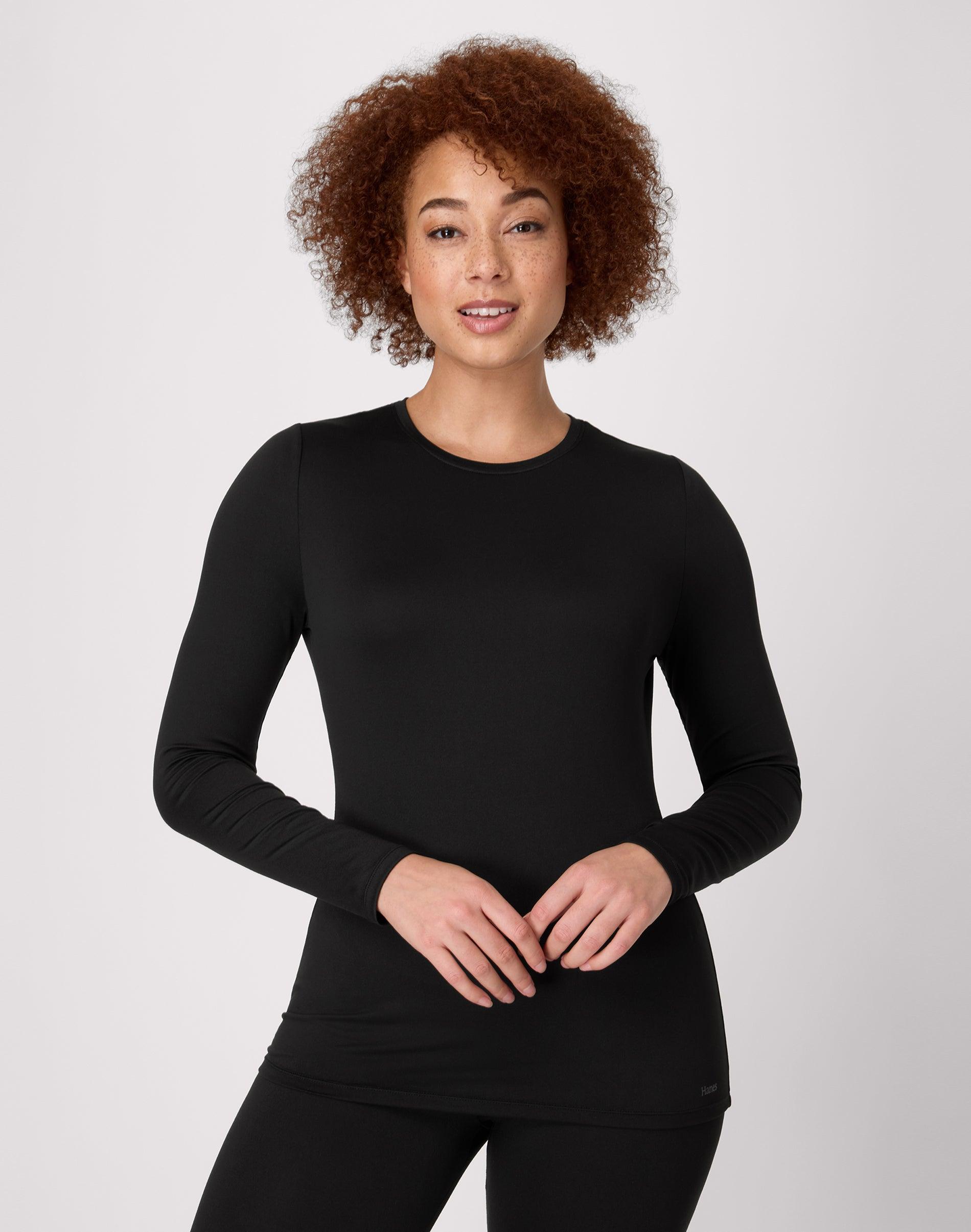 hanes women's long-sleeve baselayer tee, crewneck