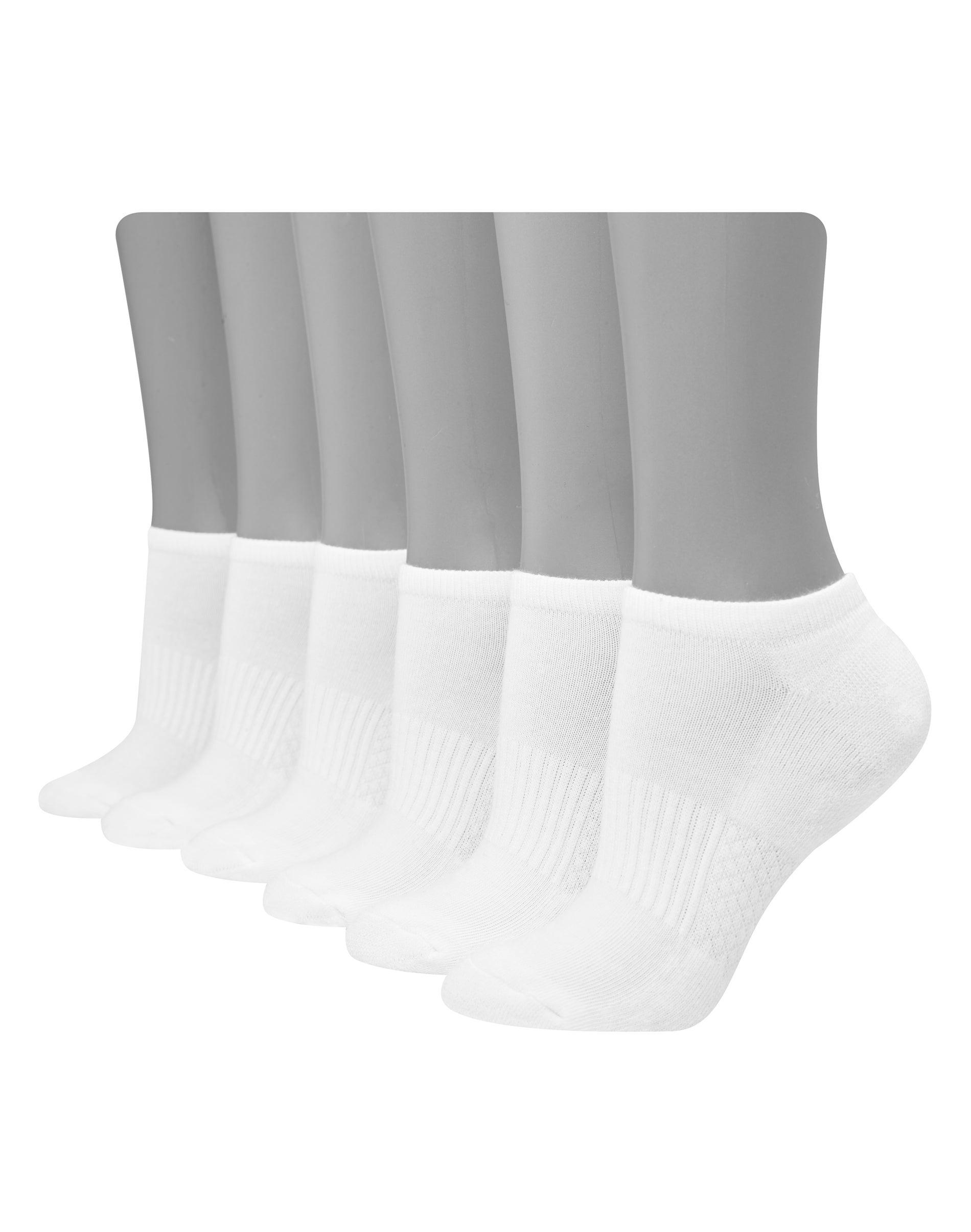 hanes women's performance no show socks, cushioned, 6-pairs