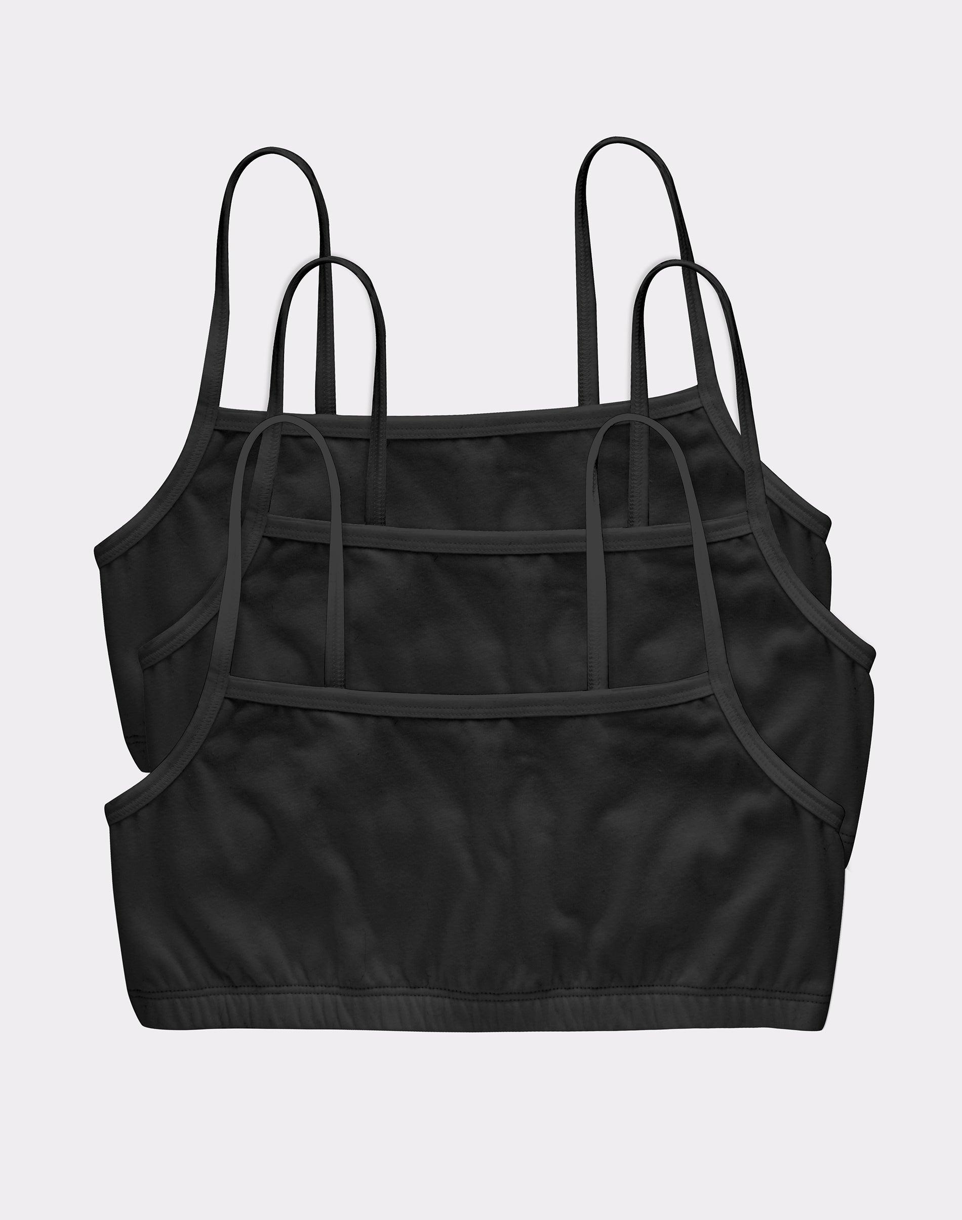 hanes women's string crop bralette, 3-pack