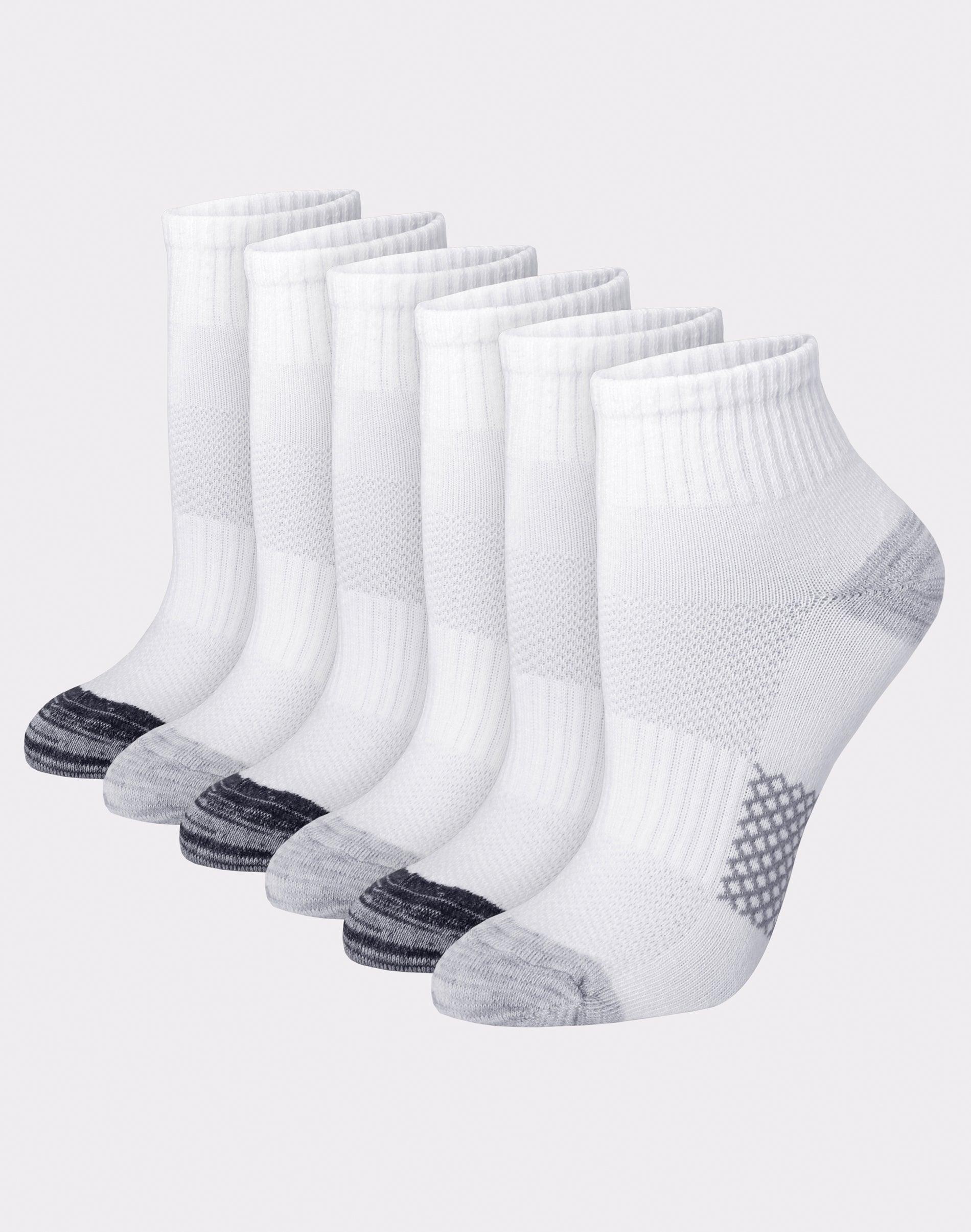 hanes x-temp women's ankle socks, 6-pairs white