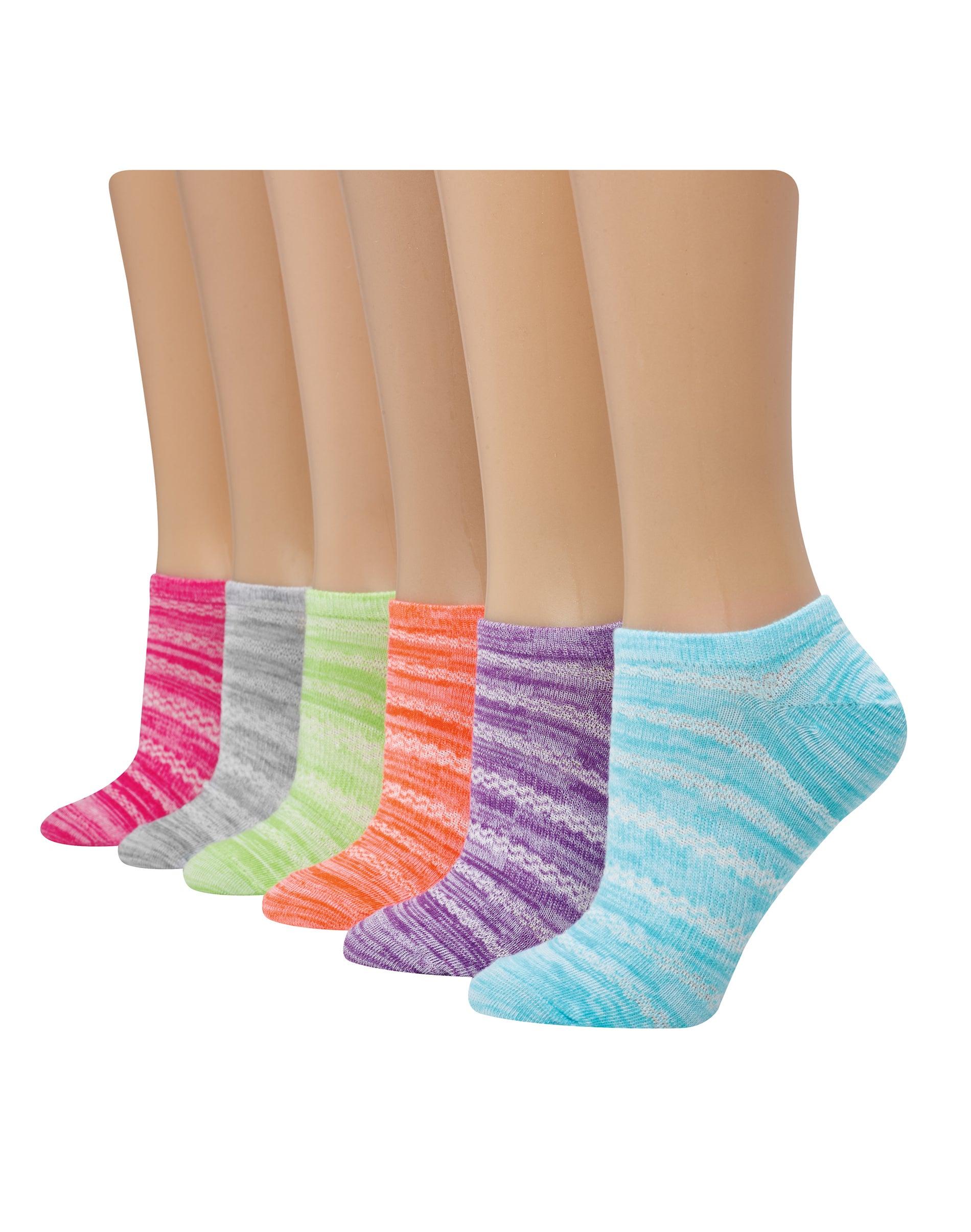hanes x-temp women's super no show socks, shoe sizes 8-12, 6-pairs