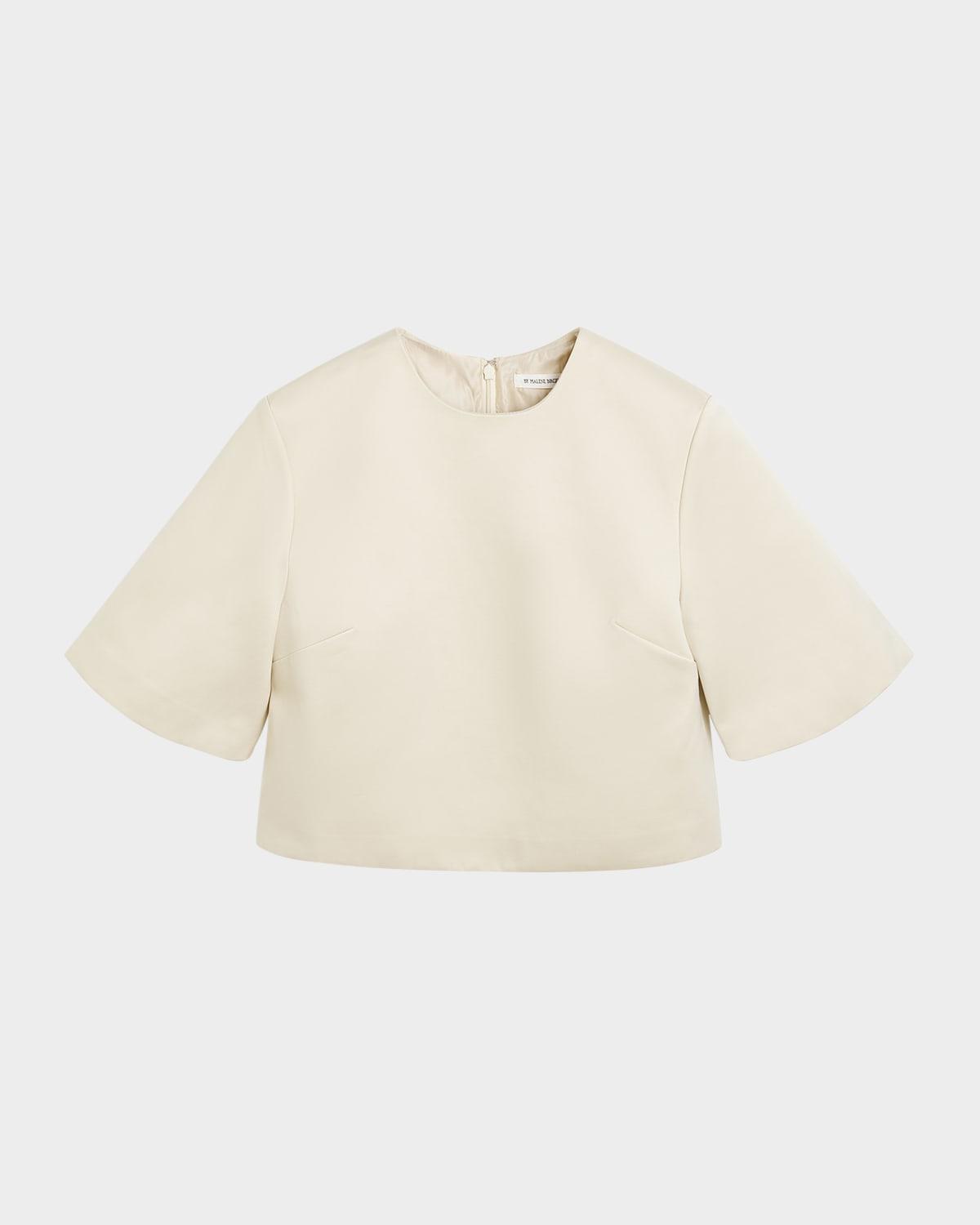hania cropped elbow-sleeve t-shirt