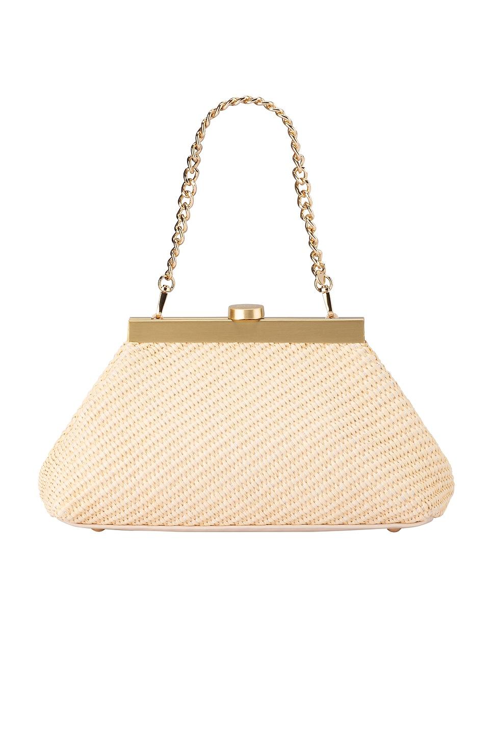 hanna woven straw clutch