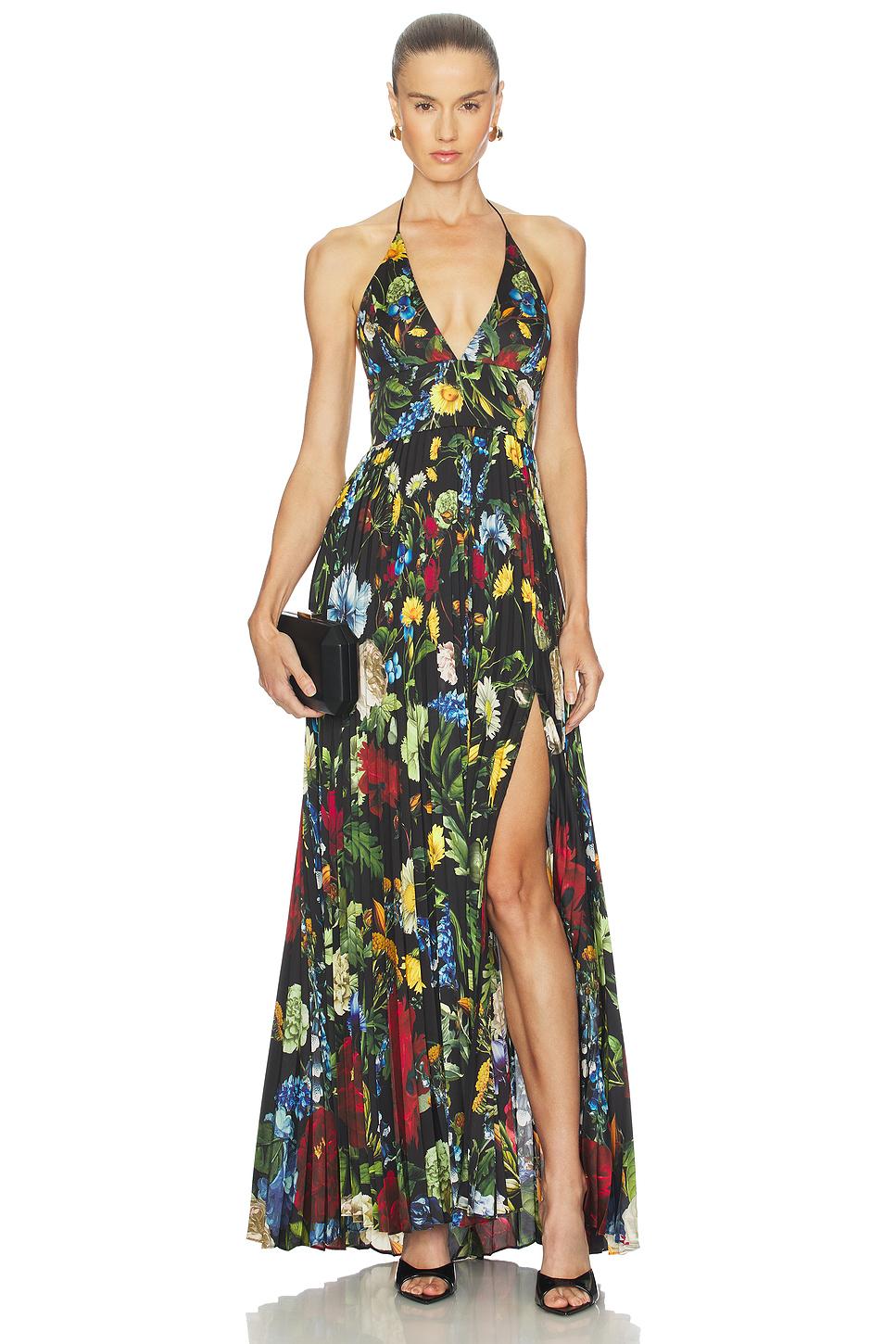 hannah deep v slit maxi dress