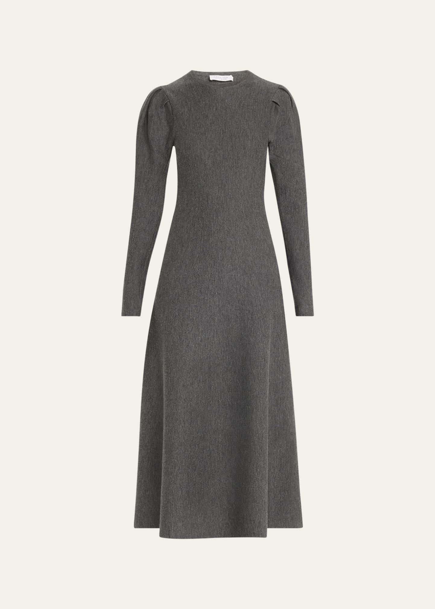 hannah puff-sleeve wool-cashmere maxi dress