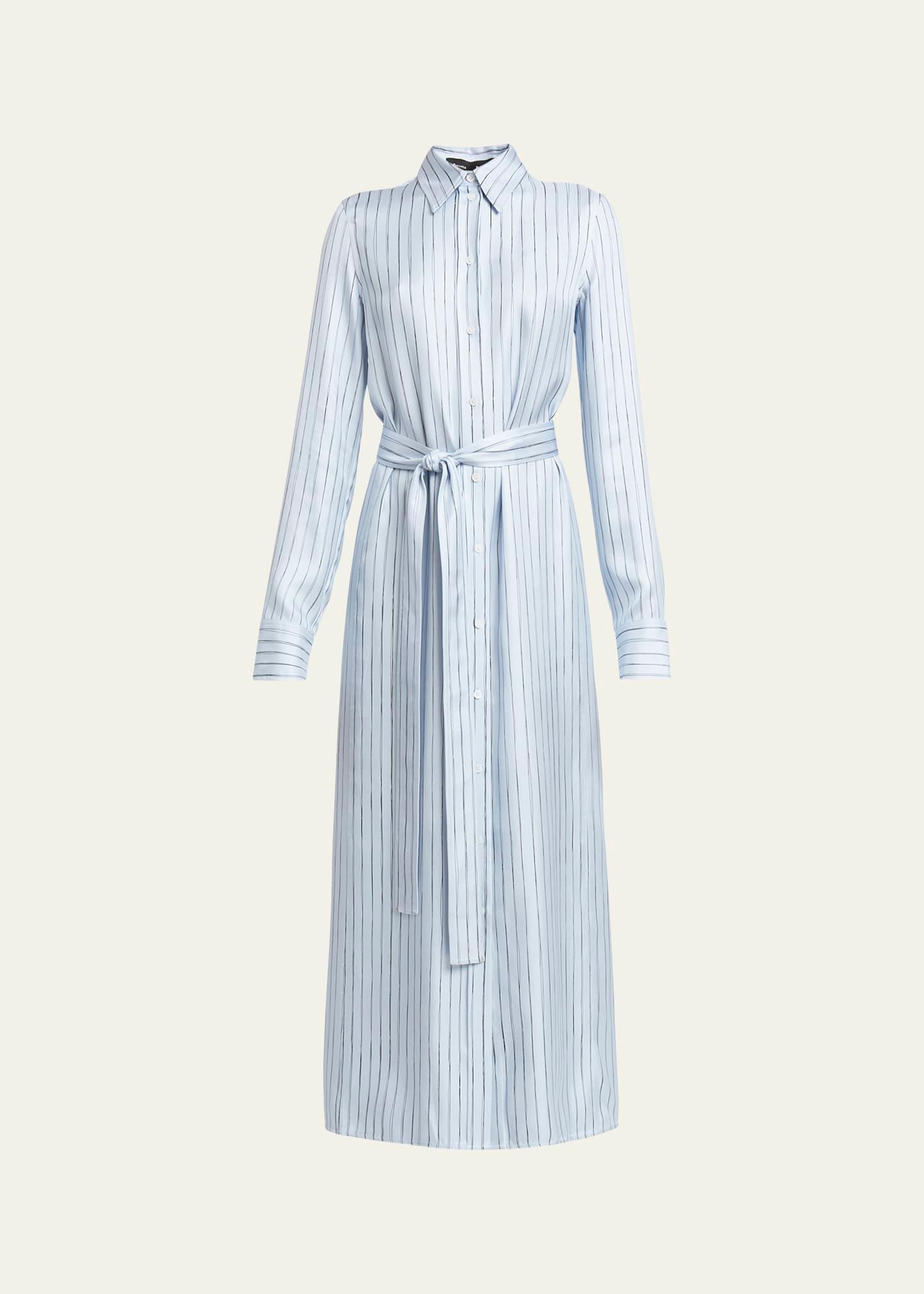 hannah stripe silk twill ankle dress