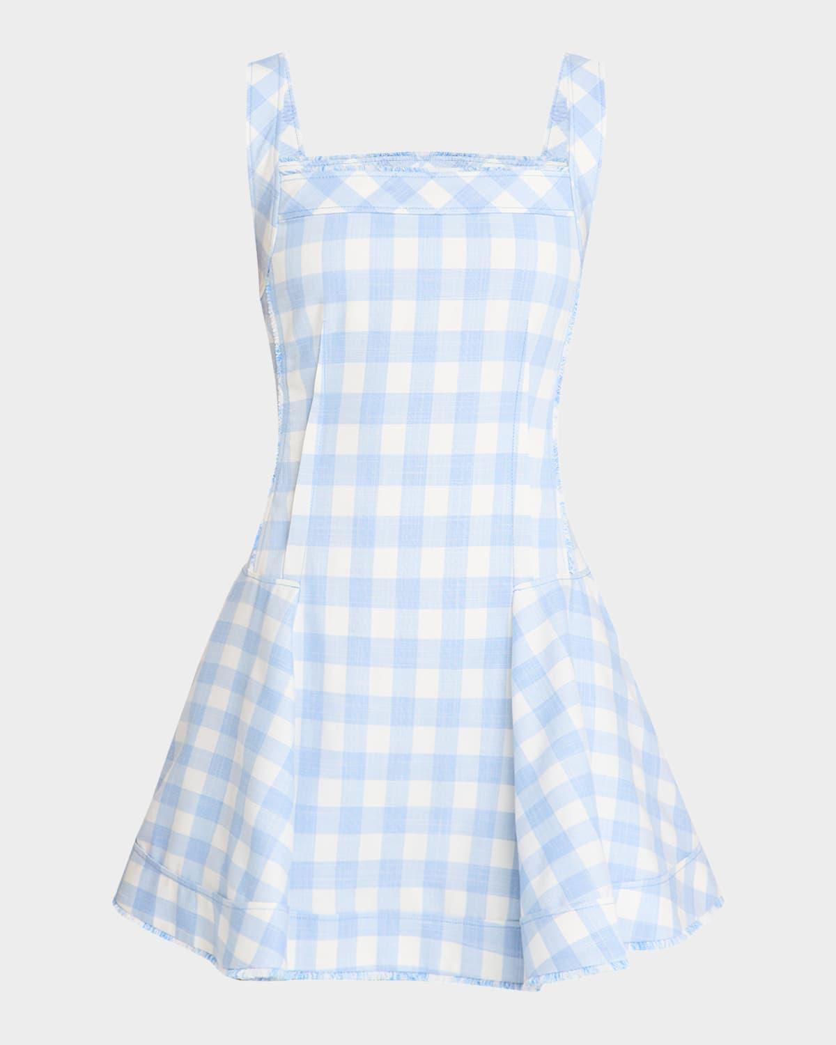hannalie plaid sleeveless mini dress