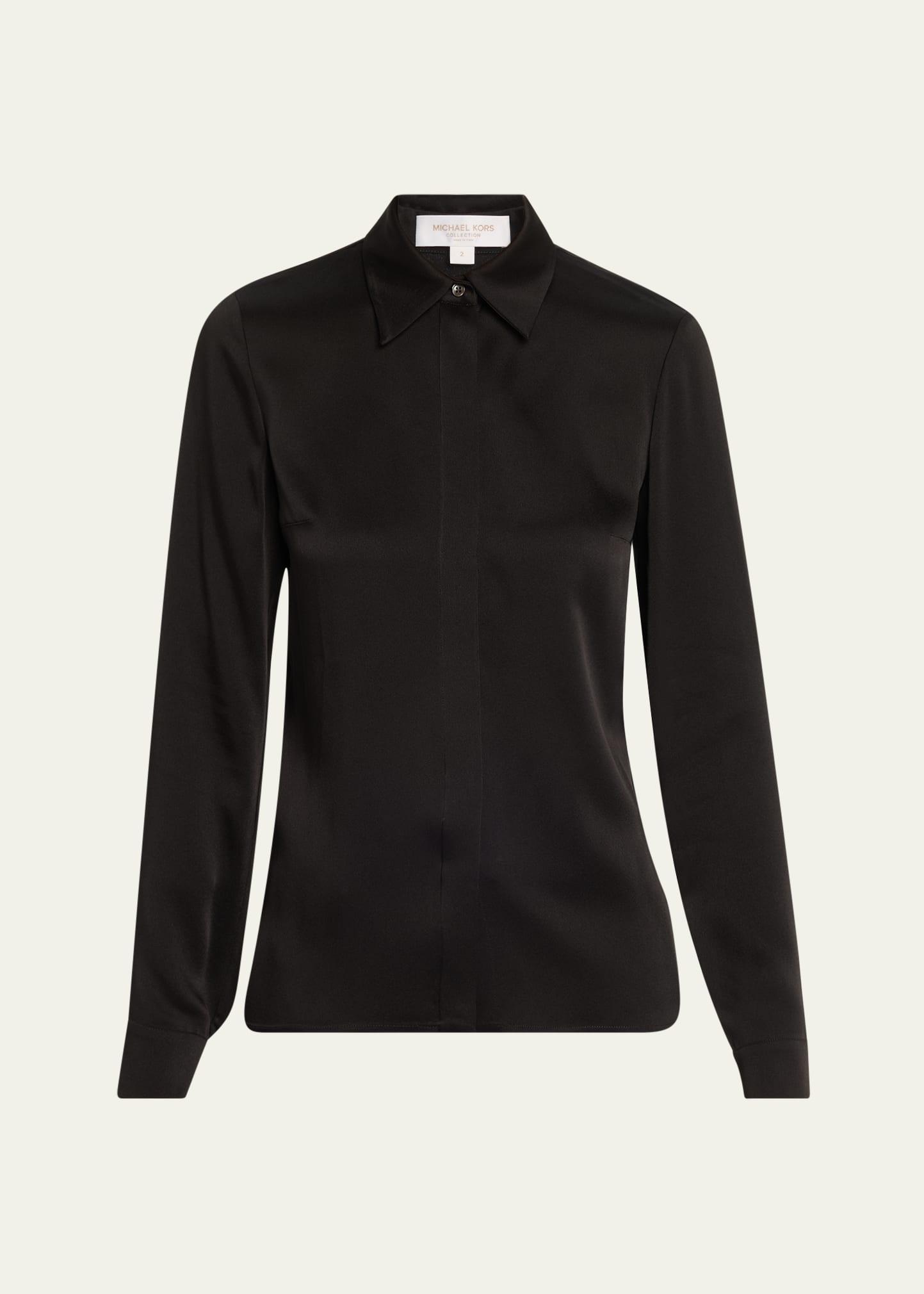 hansen charmeuse button-front shirt