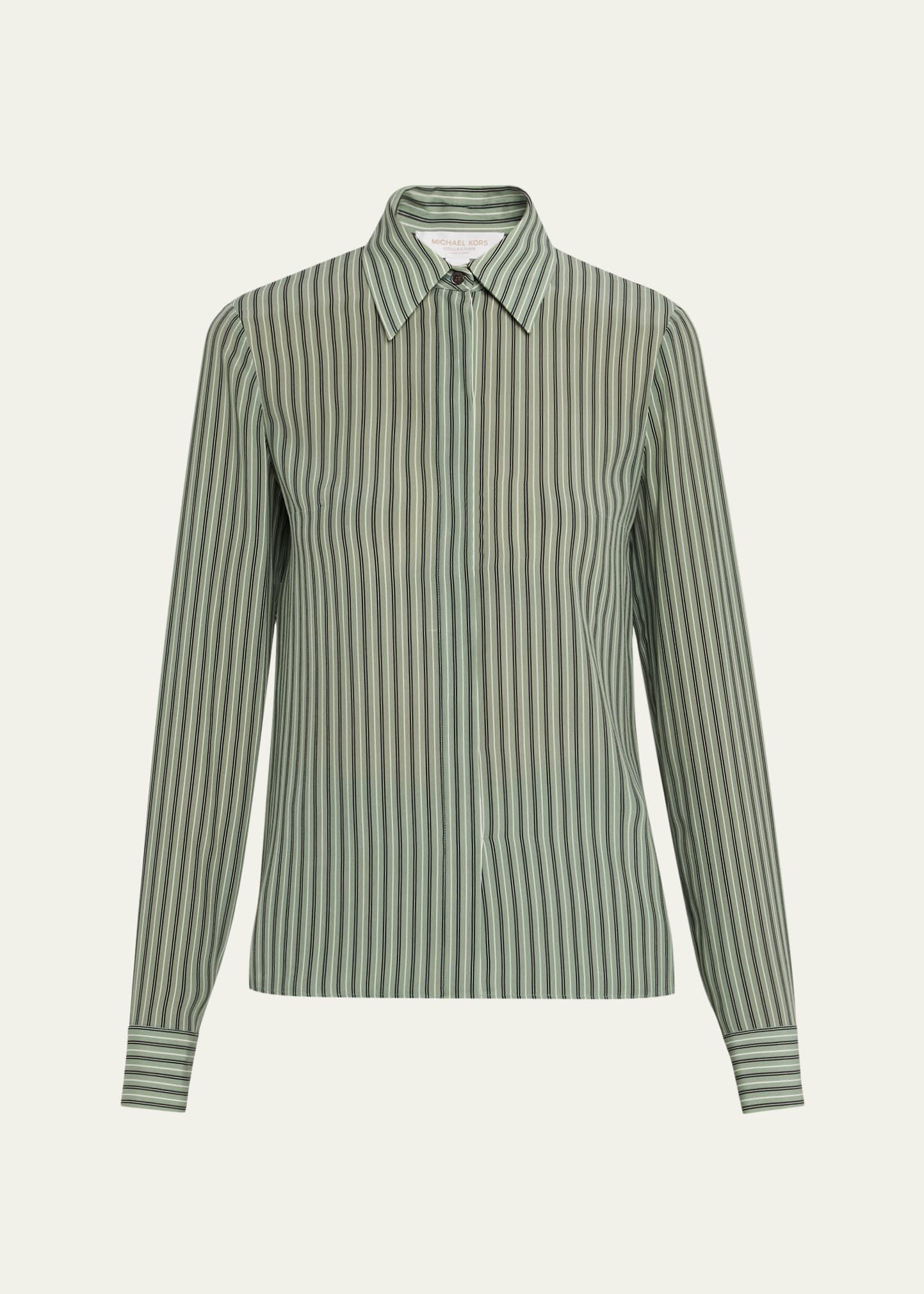 hansen striped silk pajama shirt