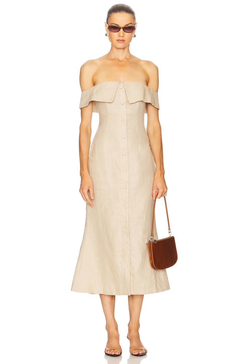 harlow linen midi dress