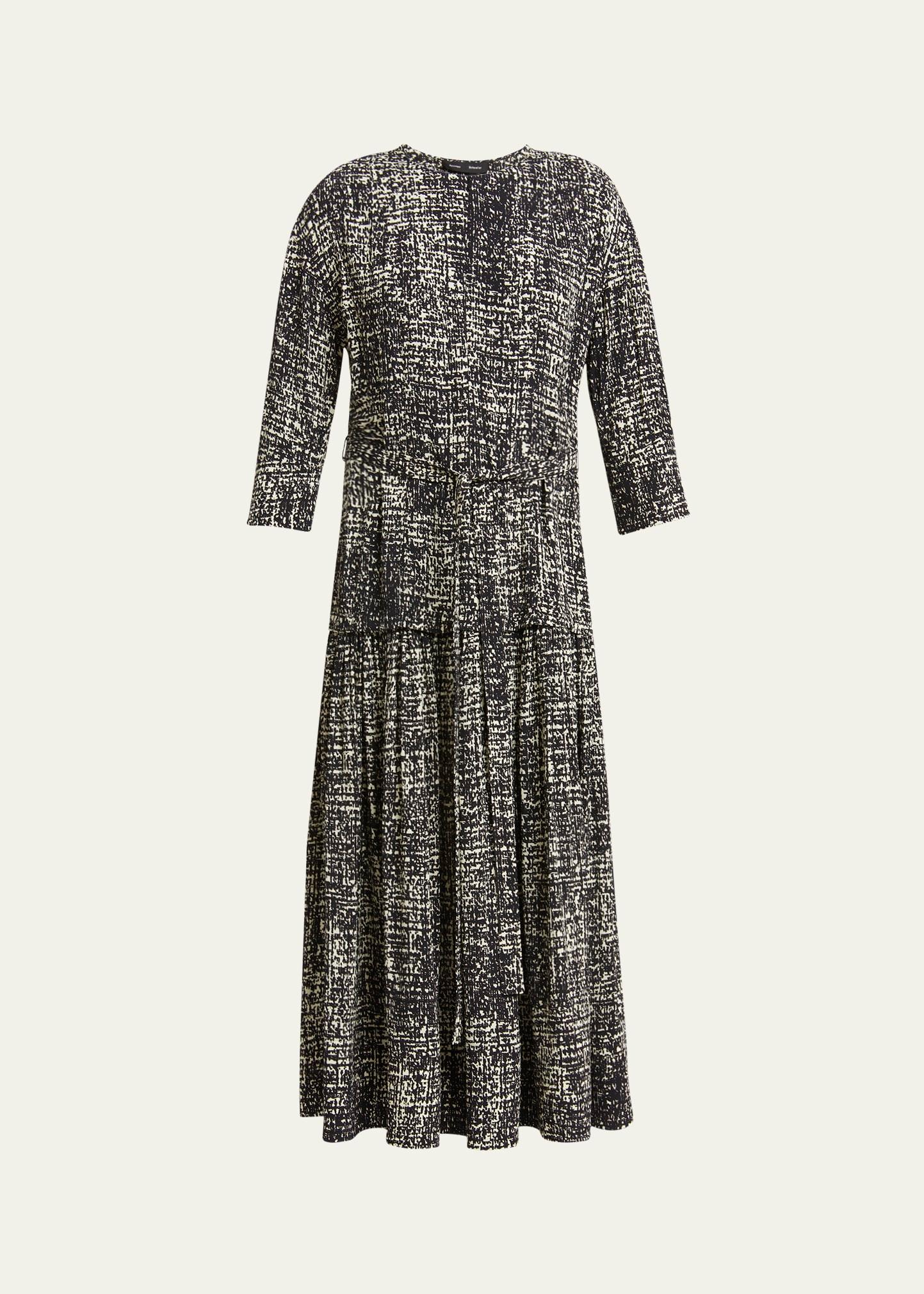 harlow printed viscose crepe midi dress