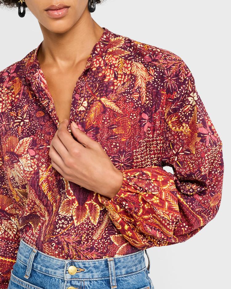 harlowe floral long-sleeve blouse