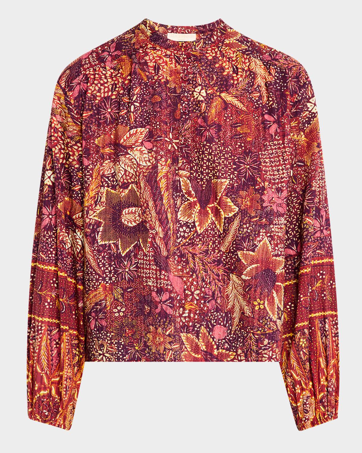 harlowe floral long-sleeve blouse