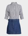 harlowe long-sleeve combo dress
