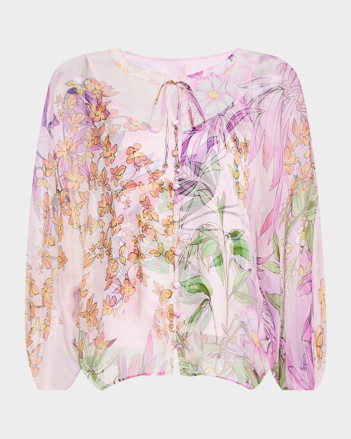 harlyn floral-print chiffon blouse